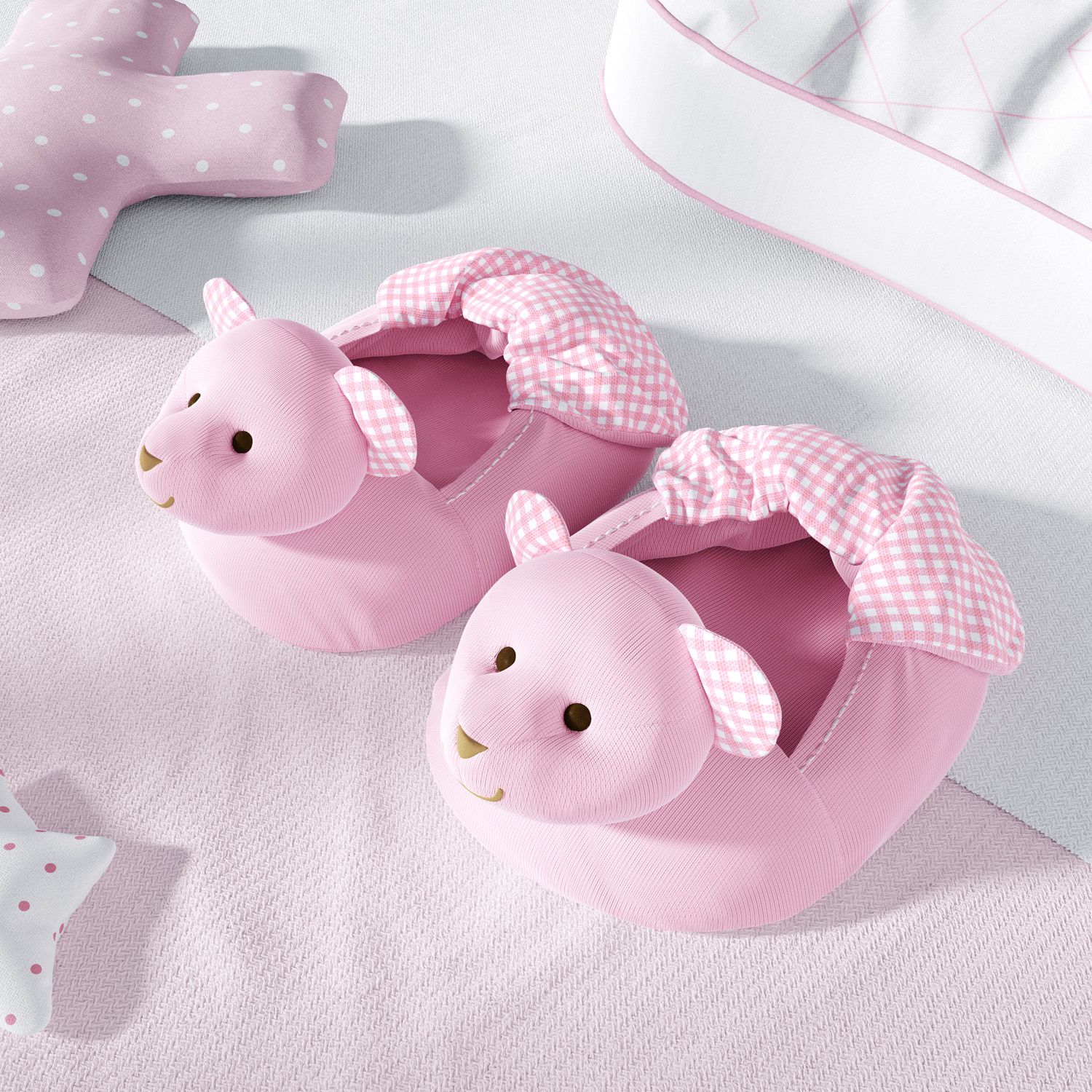 Pantufa de Bebê Ursinho Branco