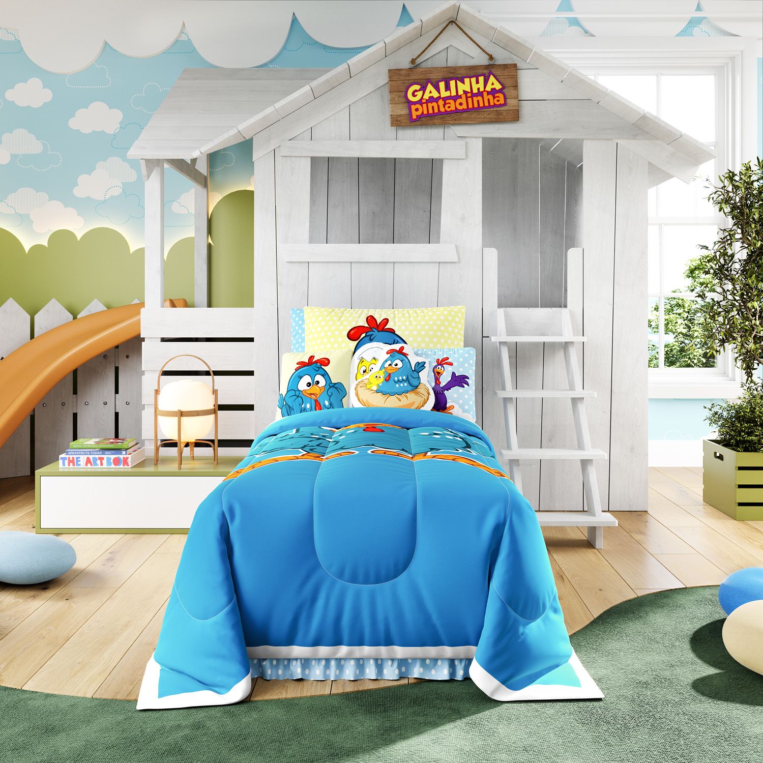 Kit Cama Infantil Solteiro Galinha Pintadinha