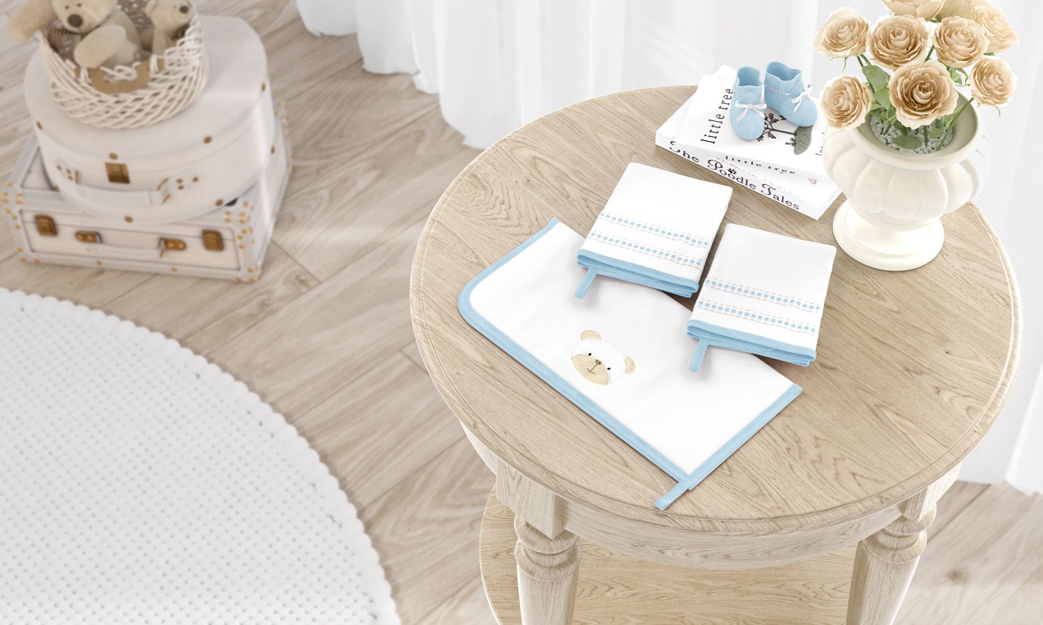 Jogo de Fraldas de Boca Malha Branco Clássico