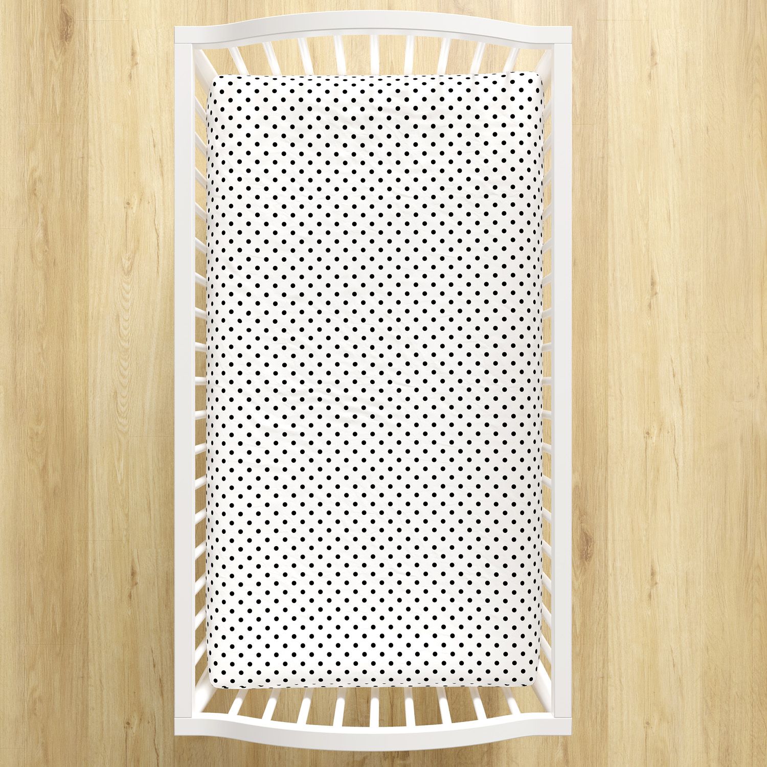 Lençol Berço com Elástico Poá Azul Marinho