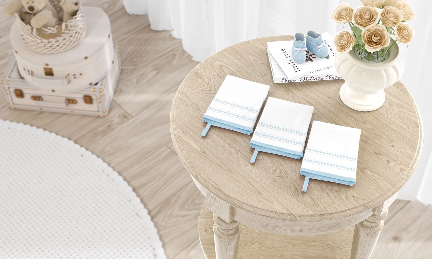 Jogo de Fraldas Ombro Branco Clássico com 3