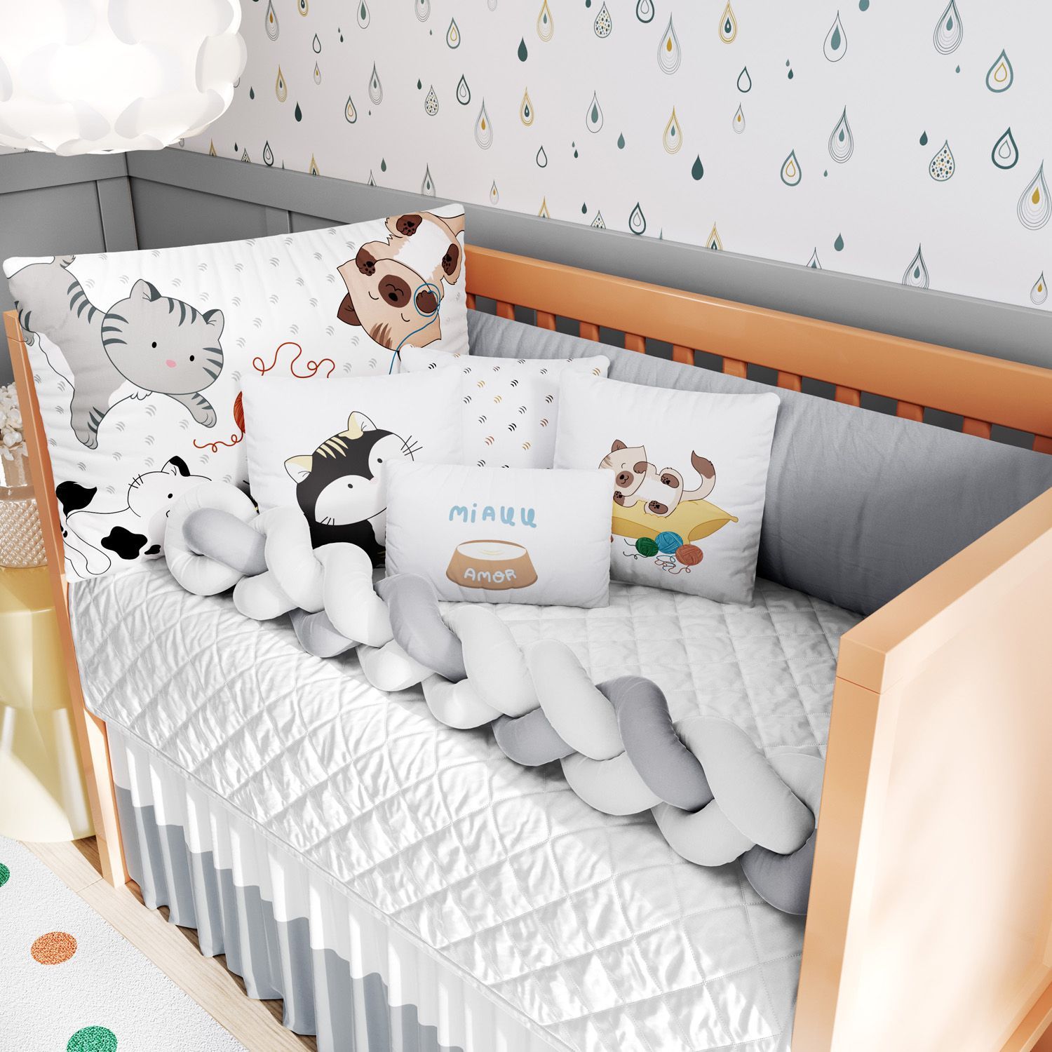 Kit Berço Trança Gatinhos