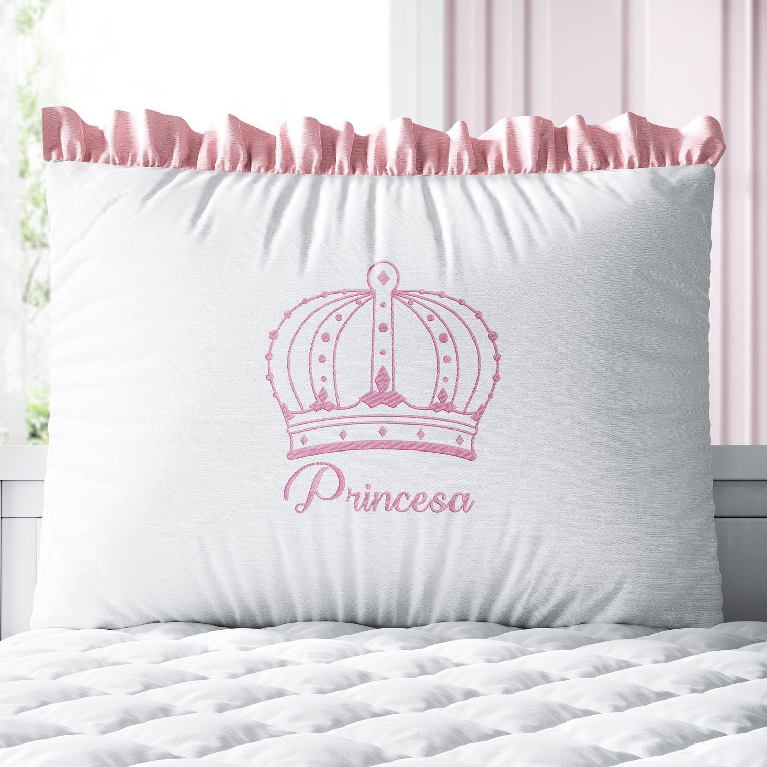 Kit Berço Trança Menina Princesa Rosa