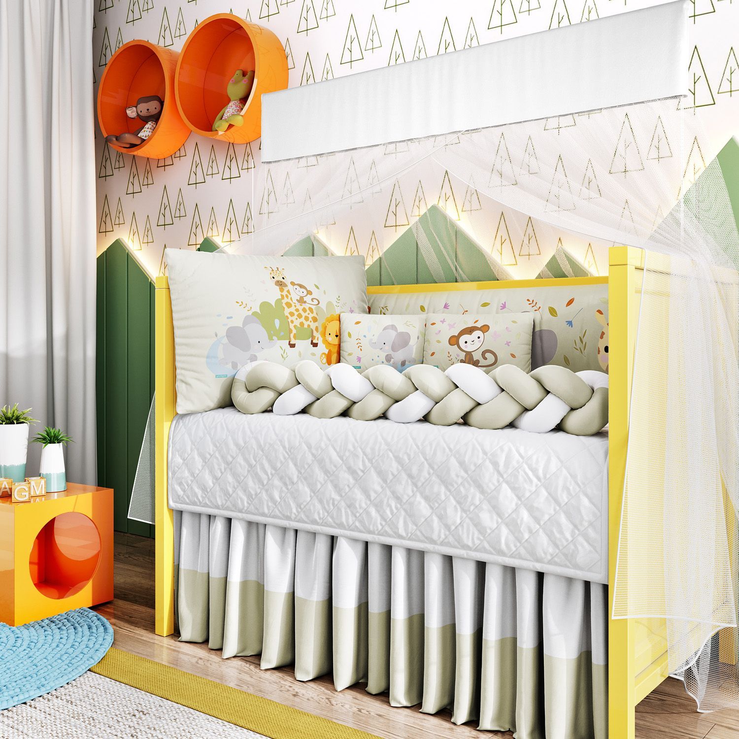 Kit Berço Trança Selva Baby