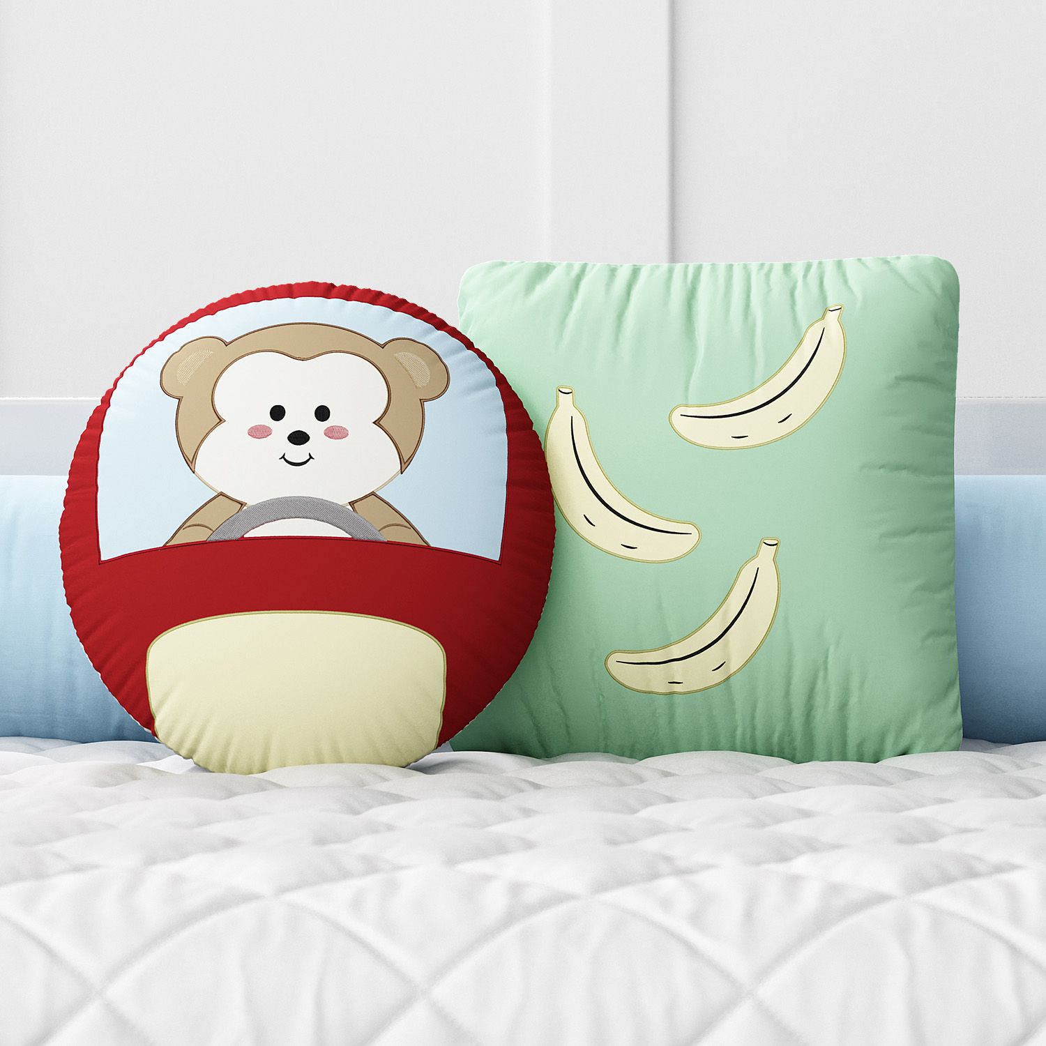 Almofadas Macaquinho no Carrinho 2 peças