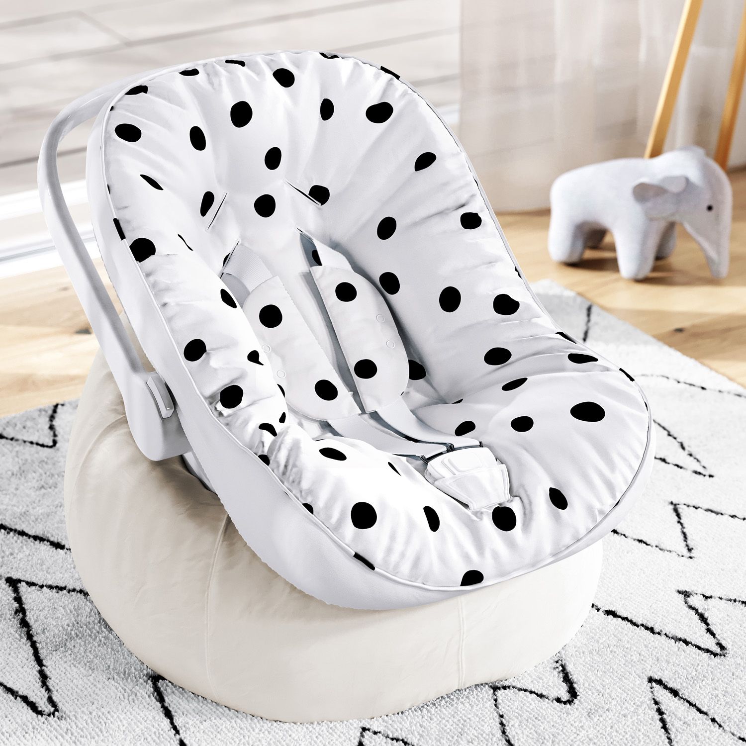 Capa de Carrinho com Protetor de Cinto Maxi Poá Preto