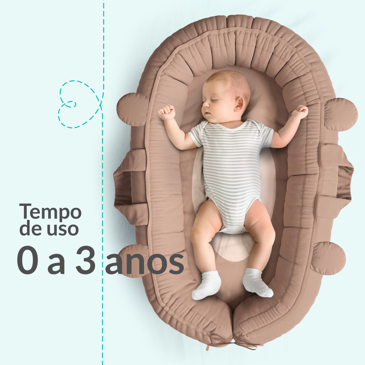Ninho para Bebê Redutor de Berço Amiguinho Macaquinho 80cm