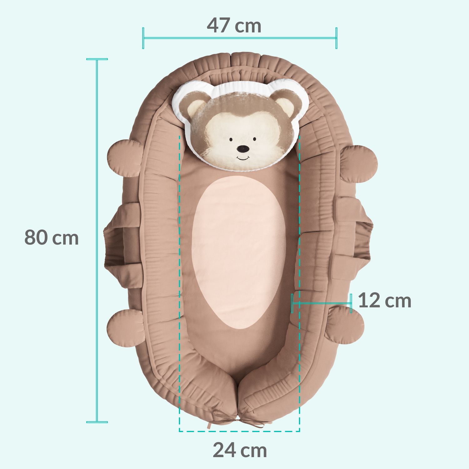 Ninho para Bebê Redutor de Berço Amiguinho Macaquinho 80cm