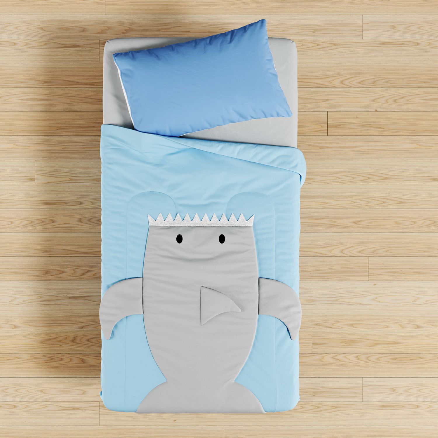 Edredom Infantil Solteiro Tubarão Fundo do Mar