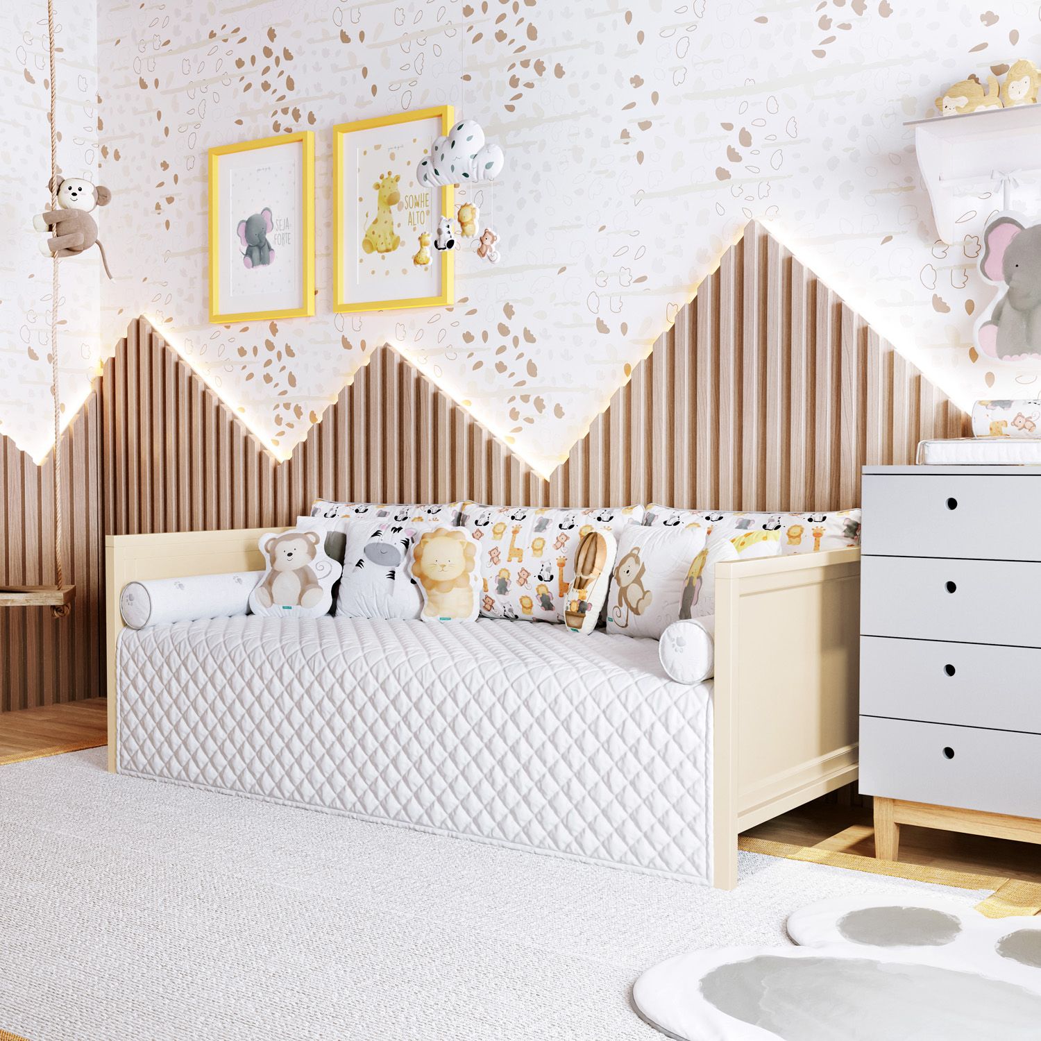 Kit Cama Babá Safári Aquarela