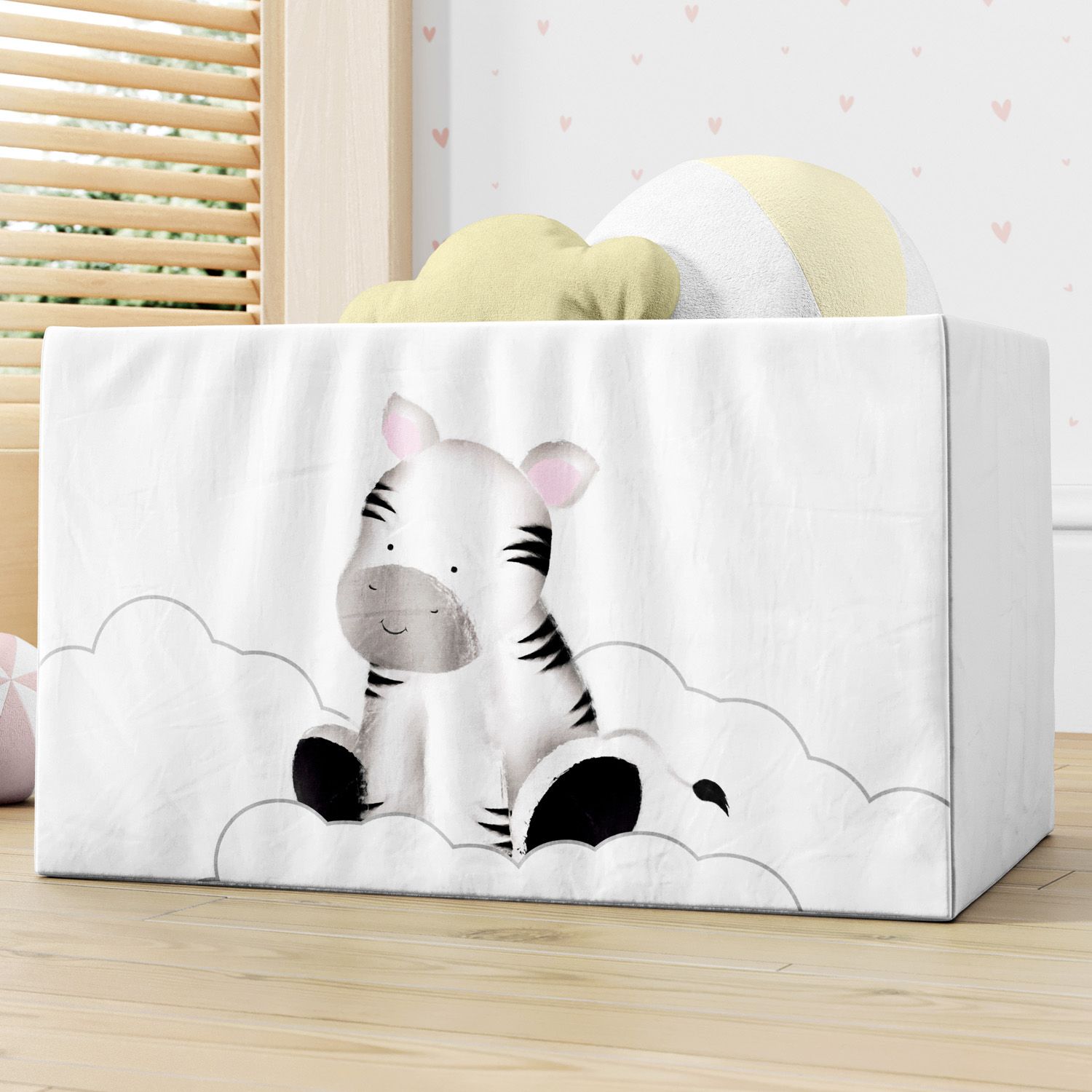 Cesto Organizador para Brinquedos Amiguinha Zebra Aquarela 25cm