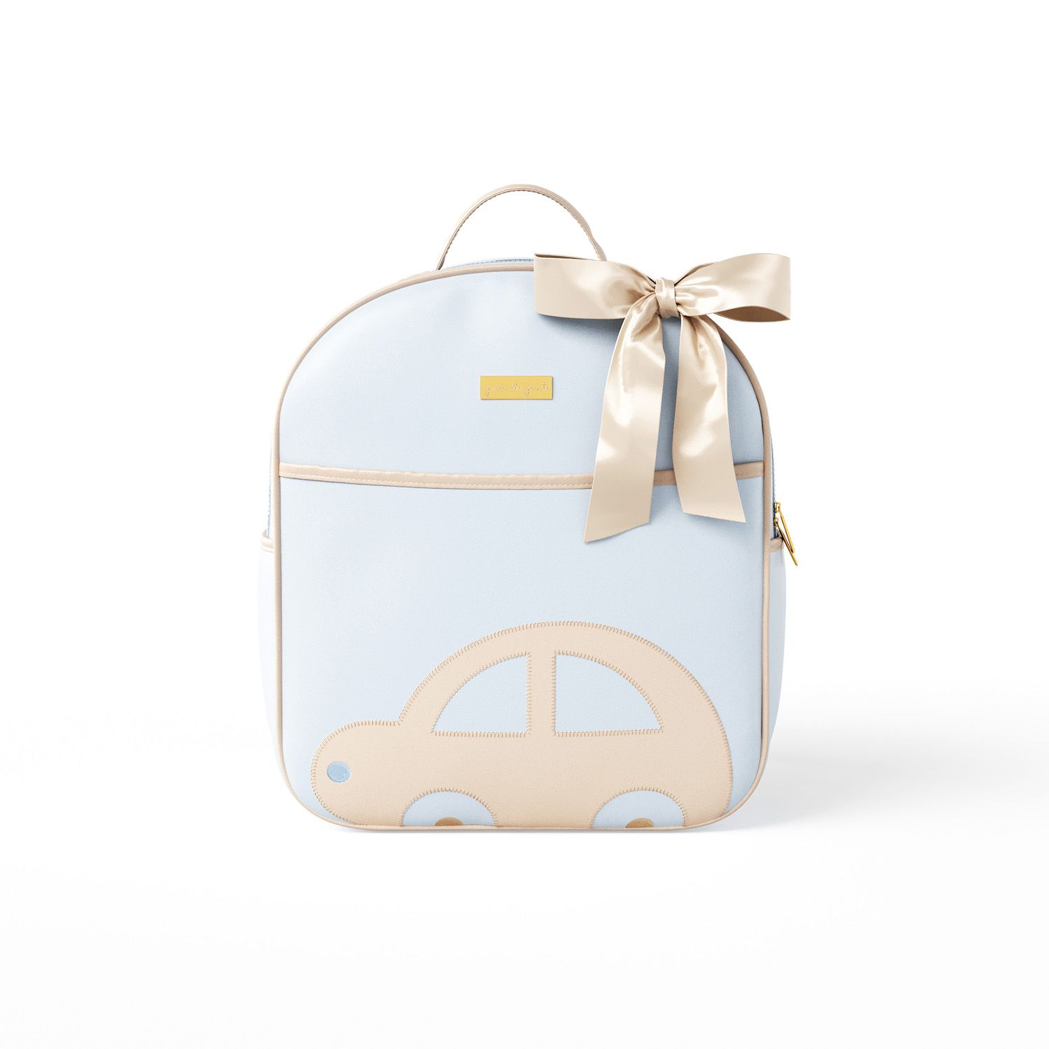 Mochila Maternidade Carrinhos Azul Bebê 36cm