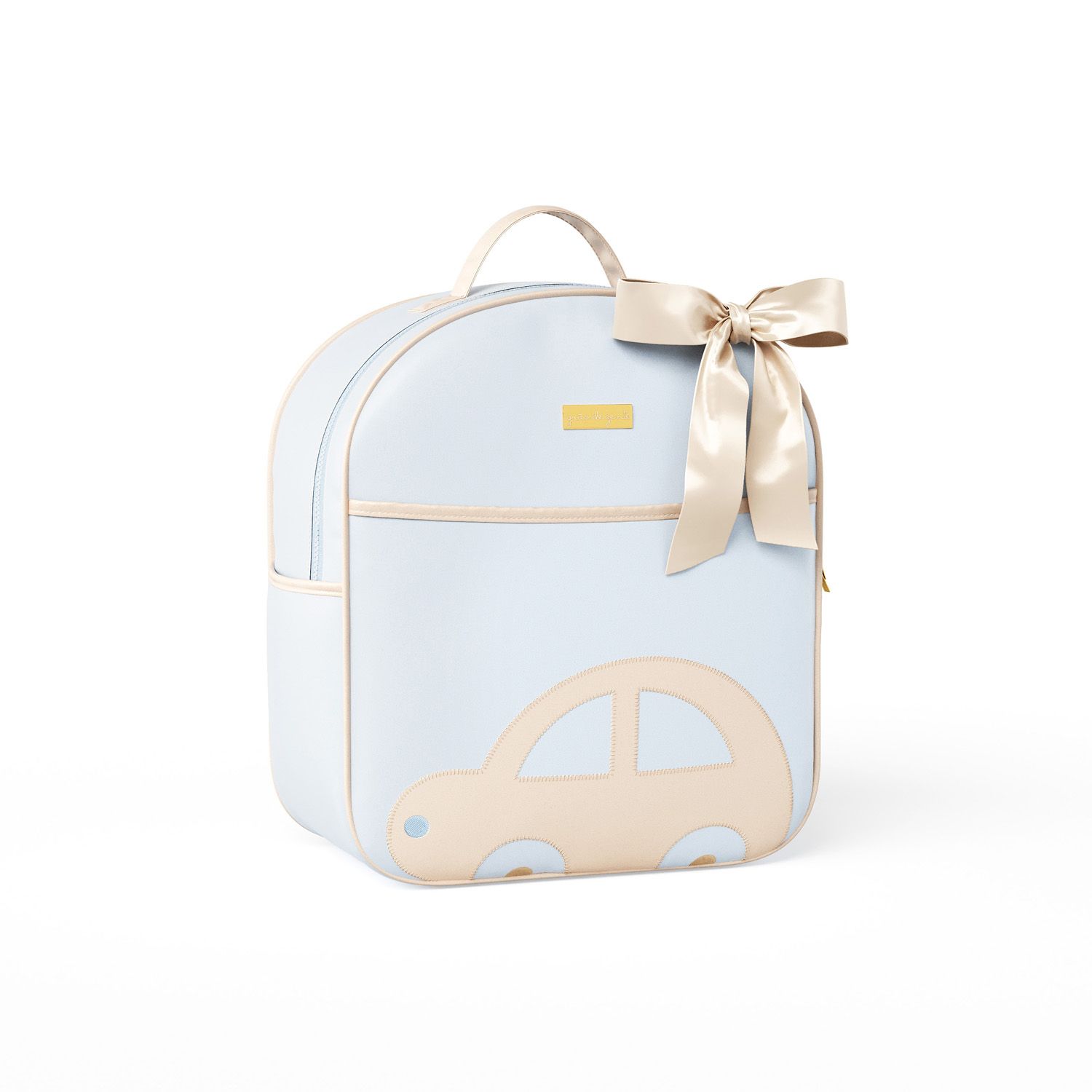 Mochila Maternidade Carrinhos Azul Bebê 36cm