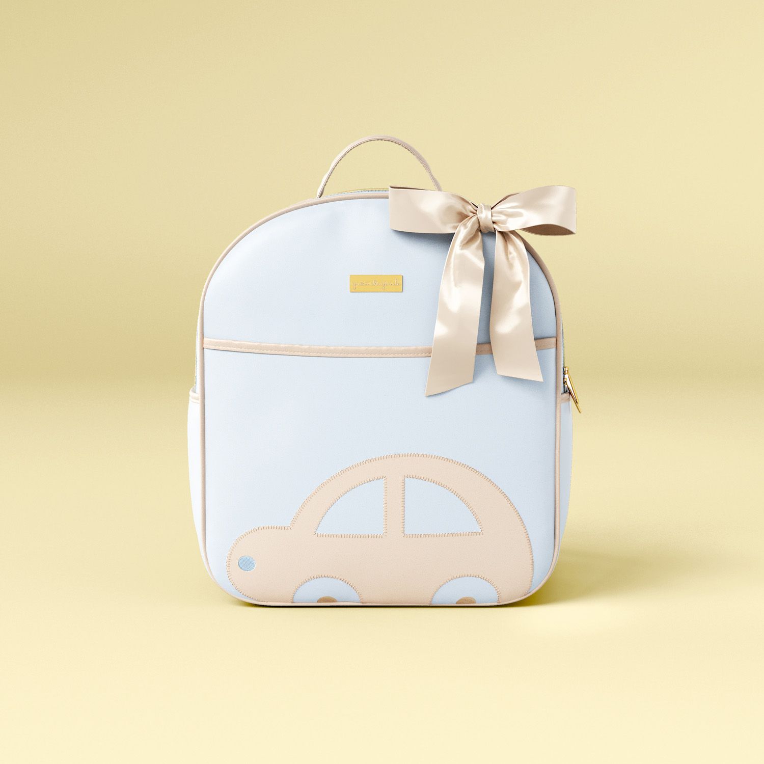 Mochila Maternidade Carrinhos Azul Bebê 36cm