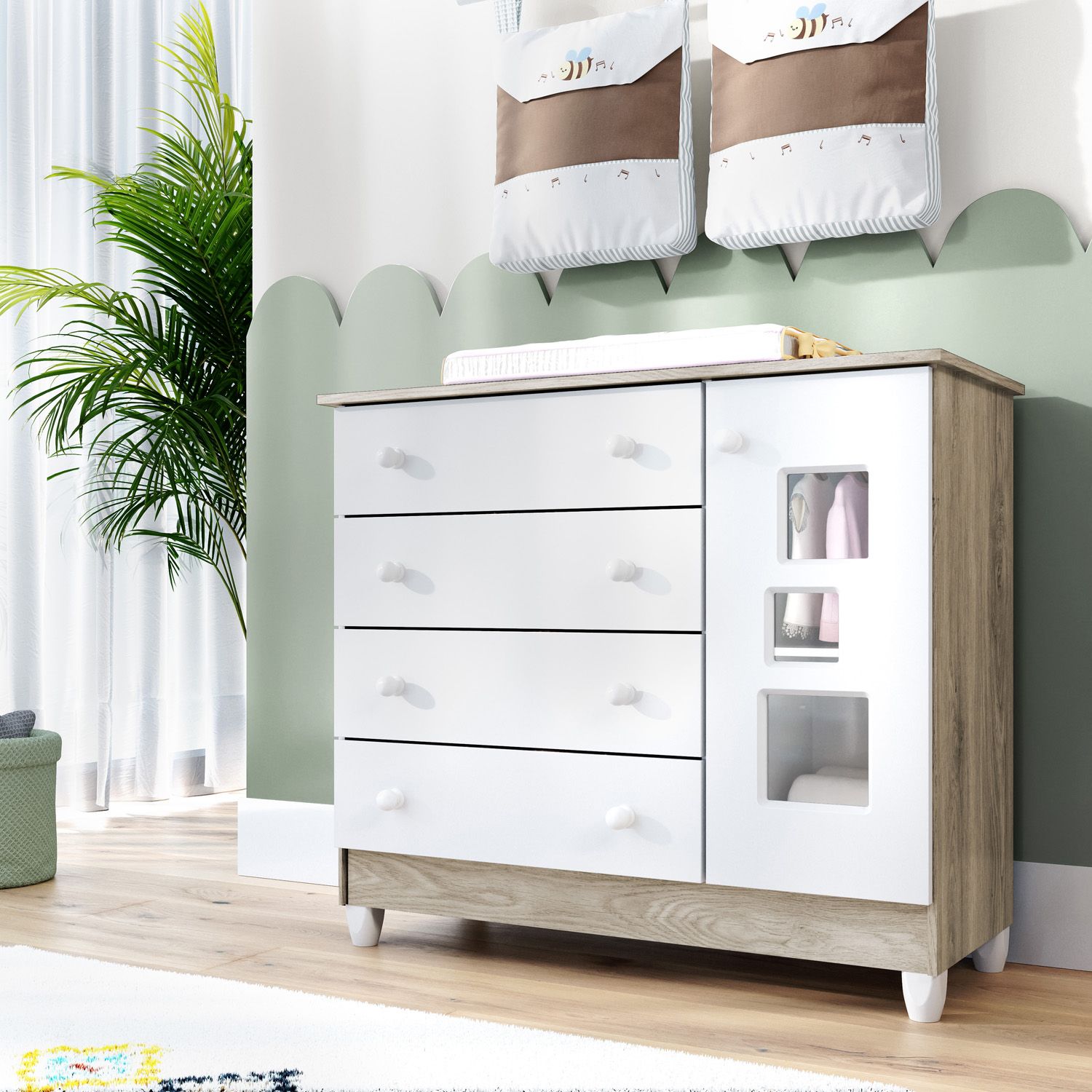 Cômoda Infantil Branco com Porta Meli