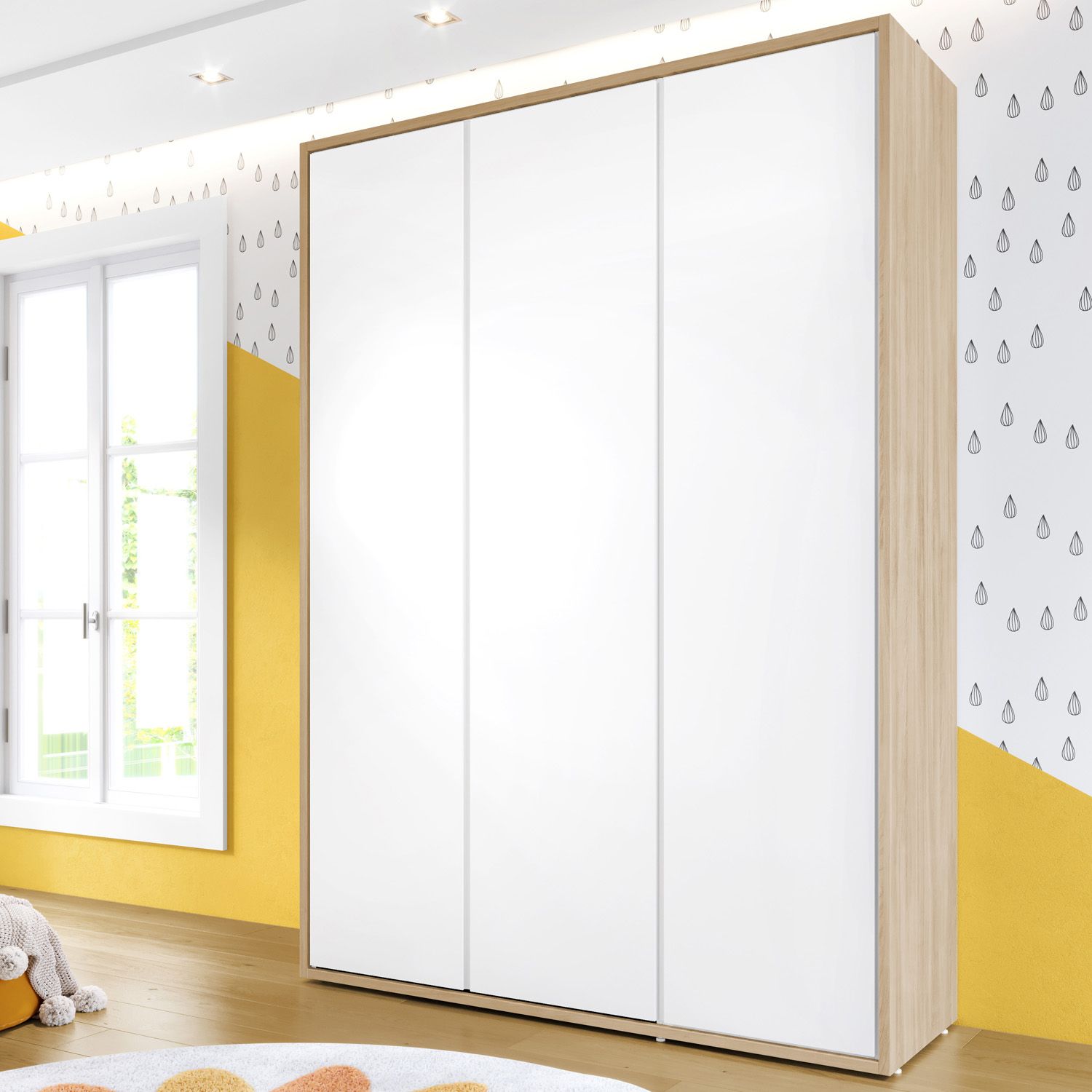 Guarda Roupa Infantil Madeira 3 Portas Wood