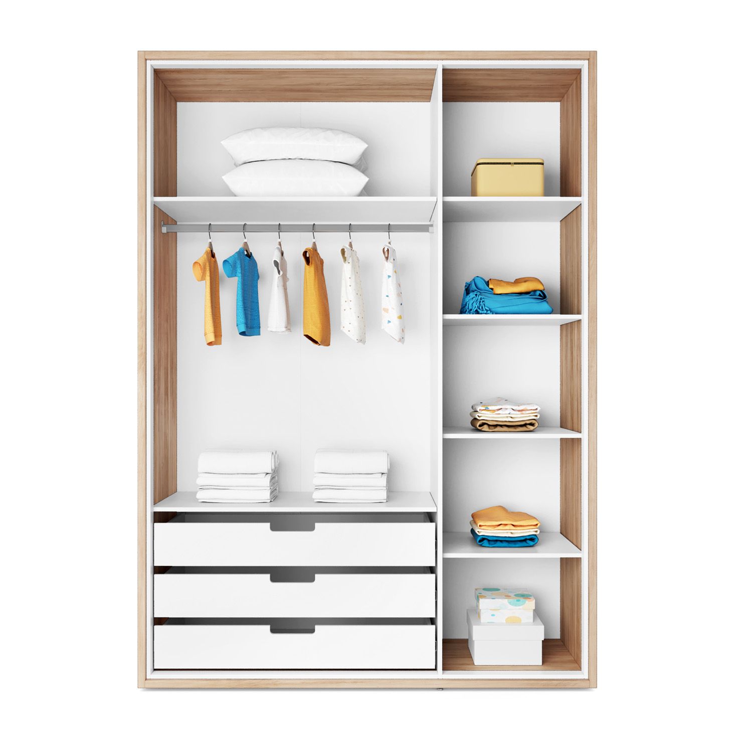 Guarda Roupa Infantil Madeira 3 Portas Wood