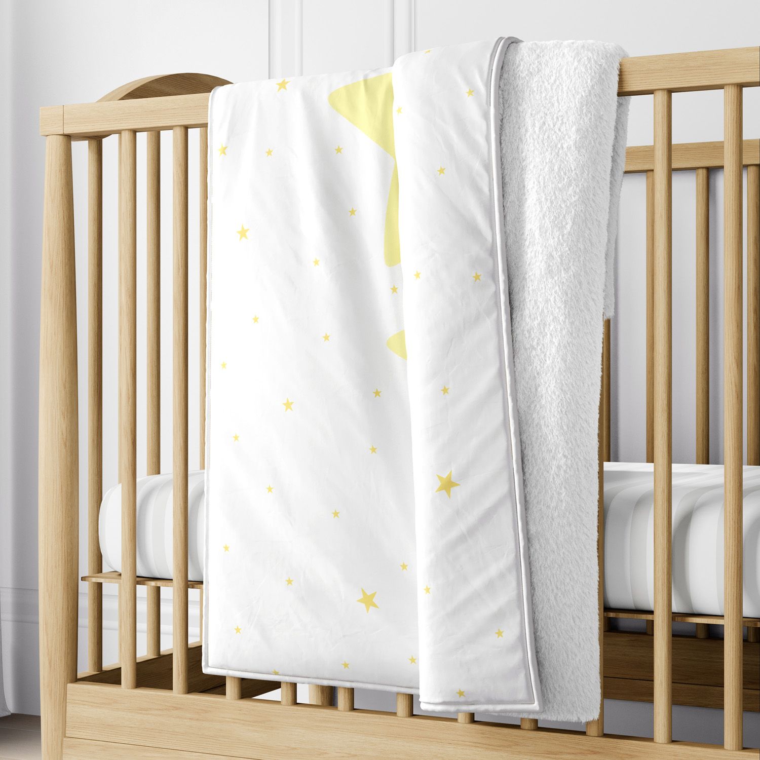 Cobertor Dupla Face com Soft Estrelinha Sorridente Azul 1M