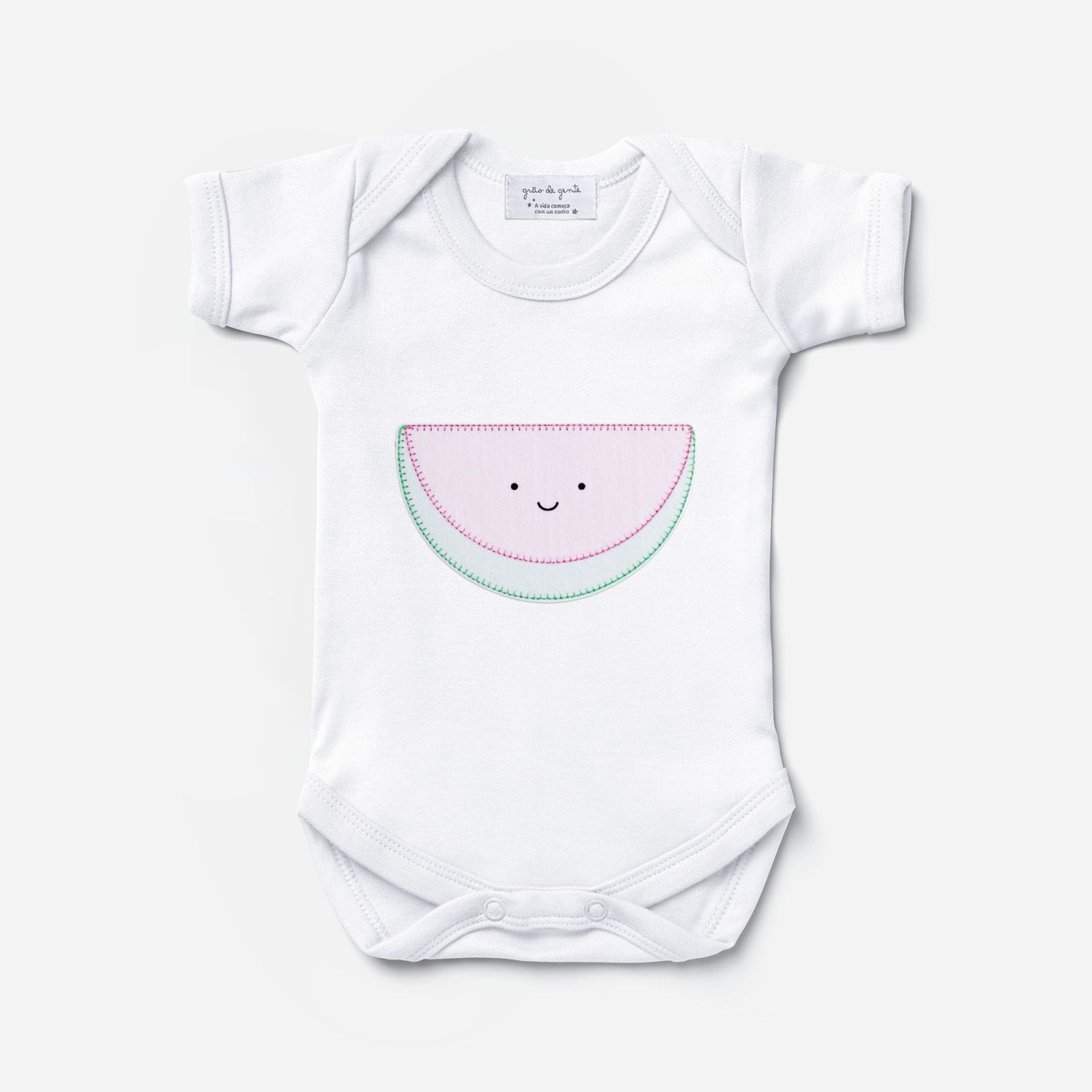 Body Manga Curta Frutinha Melancia Tam P