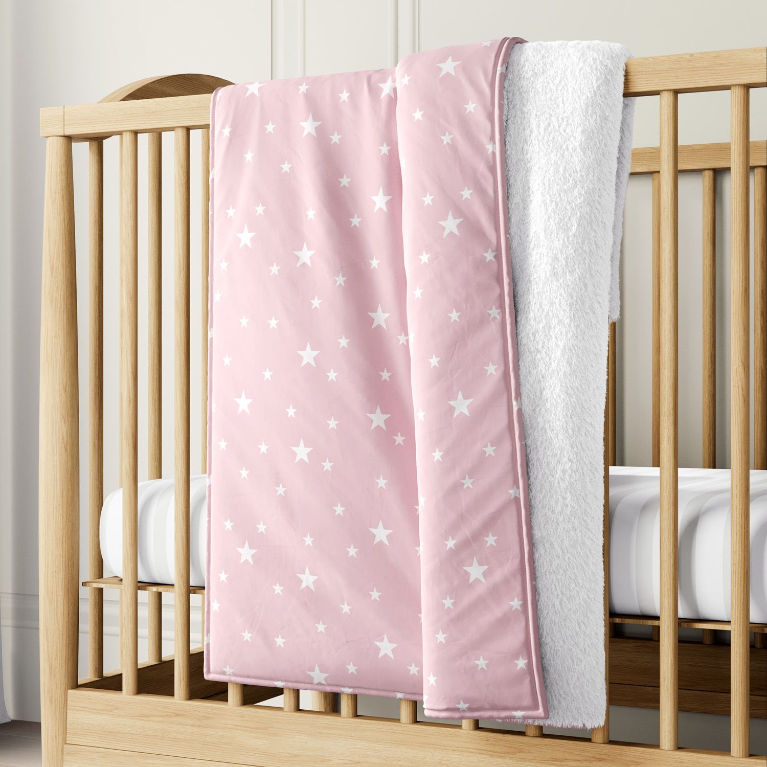 Cobertor Dupla Face com Soft Estrelinhas Rosa 1M