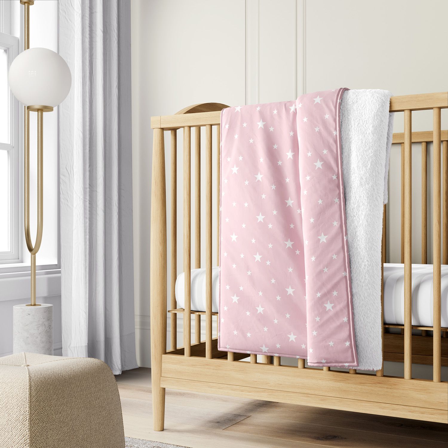 Cobertor Dupla Face com Soft Estrelinhas Rosa 1M