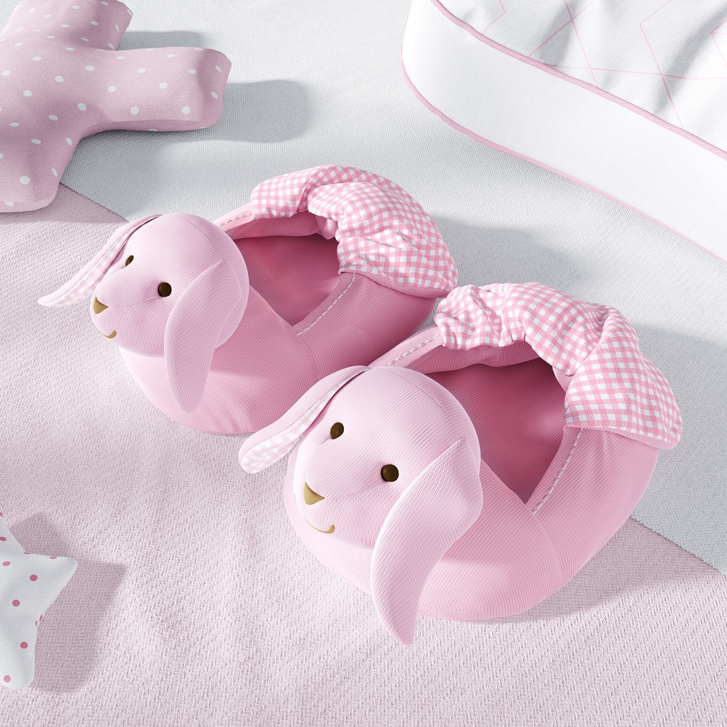 Pantufa de Bebê Coelhinho Bege