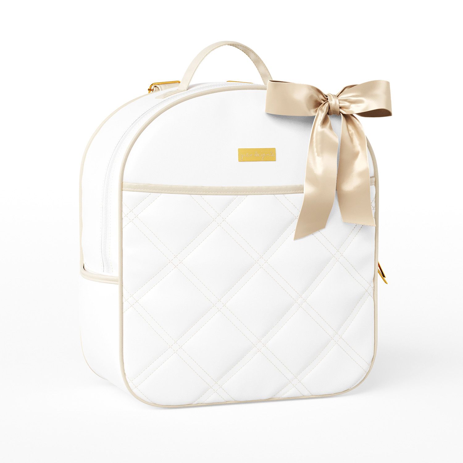 Mochila Maternidade Azul Marinho e Bege Luxo 36cm