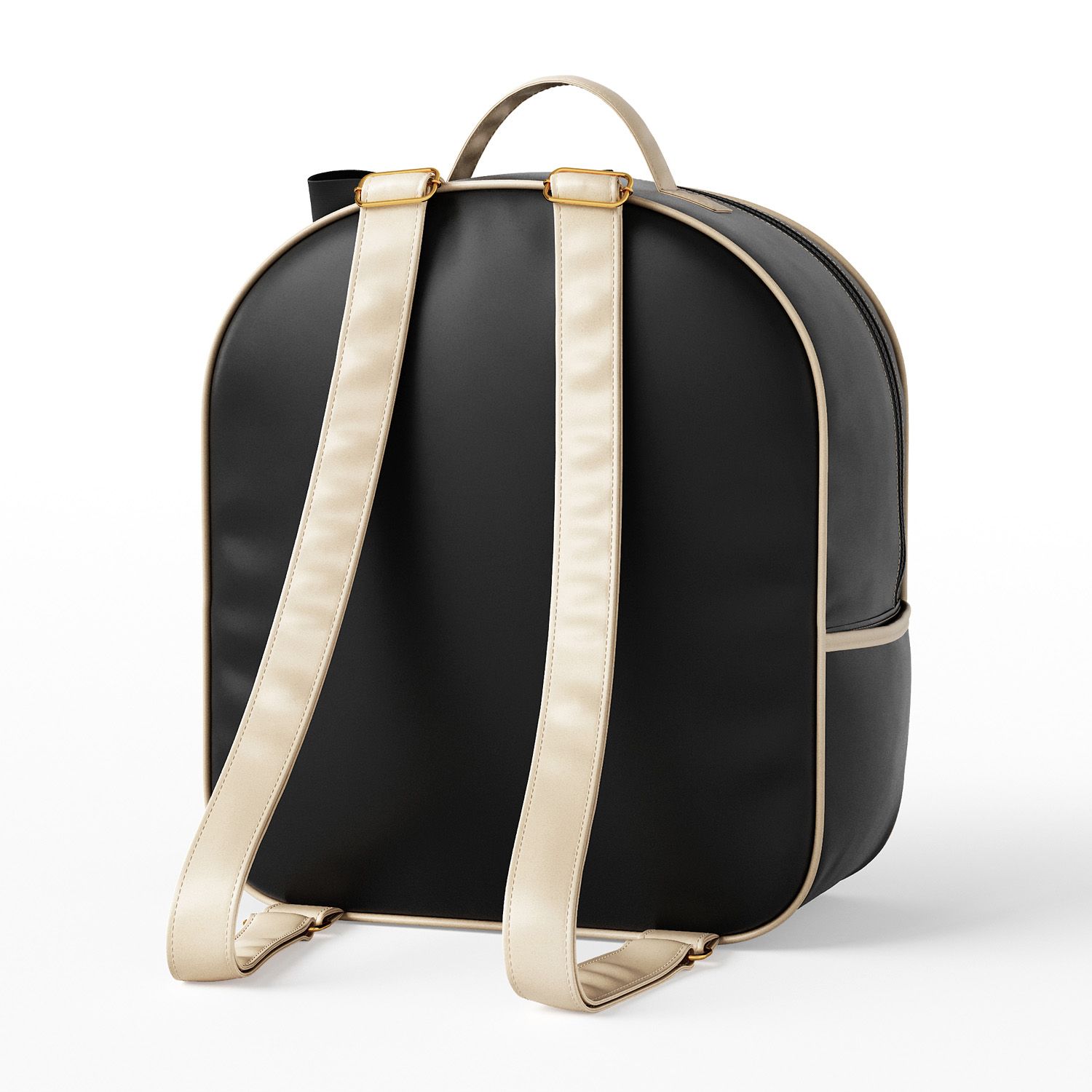 Mochila Maternidade Azul Marinho e Bege Luxo 36cm