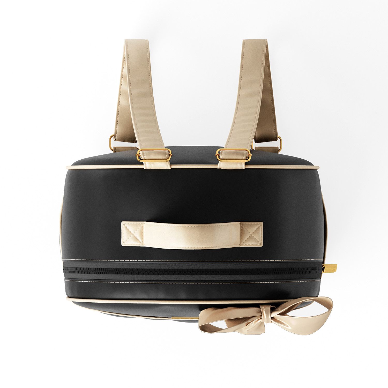 Mochila Maternidade Azul Marinho e Bege Luxo 36cm