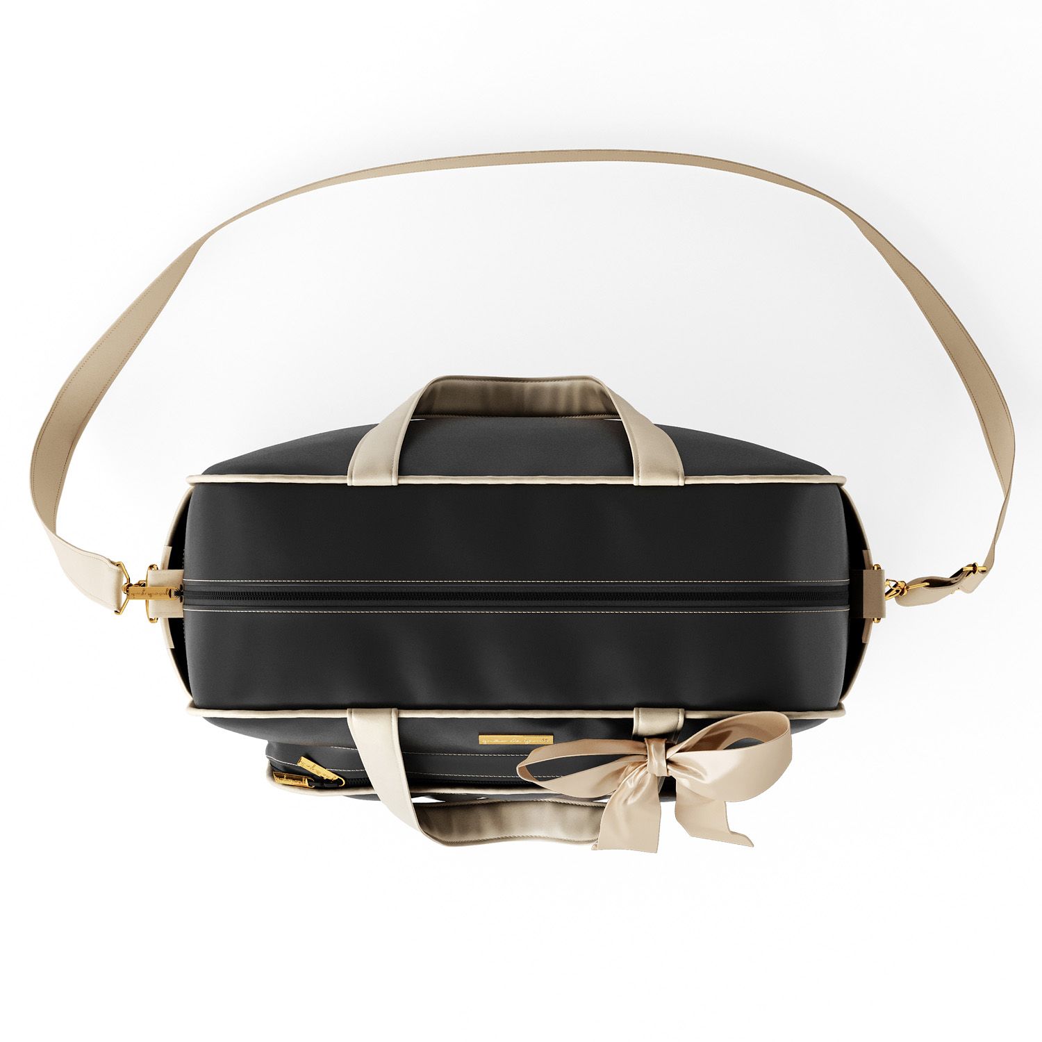 Bolsa Maternidade Luxo Azul Marinho e Bege 40cm