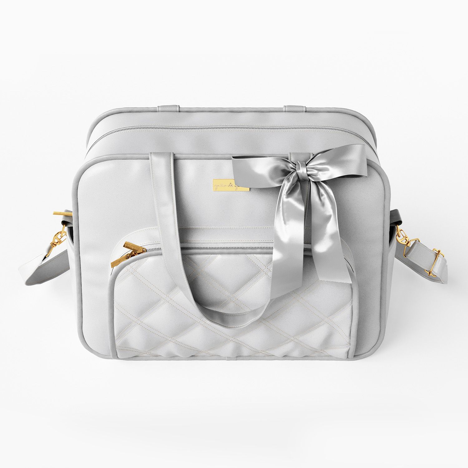 Bolsa Maternidade Luxo Azul Marinho e Bege 40cm