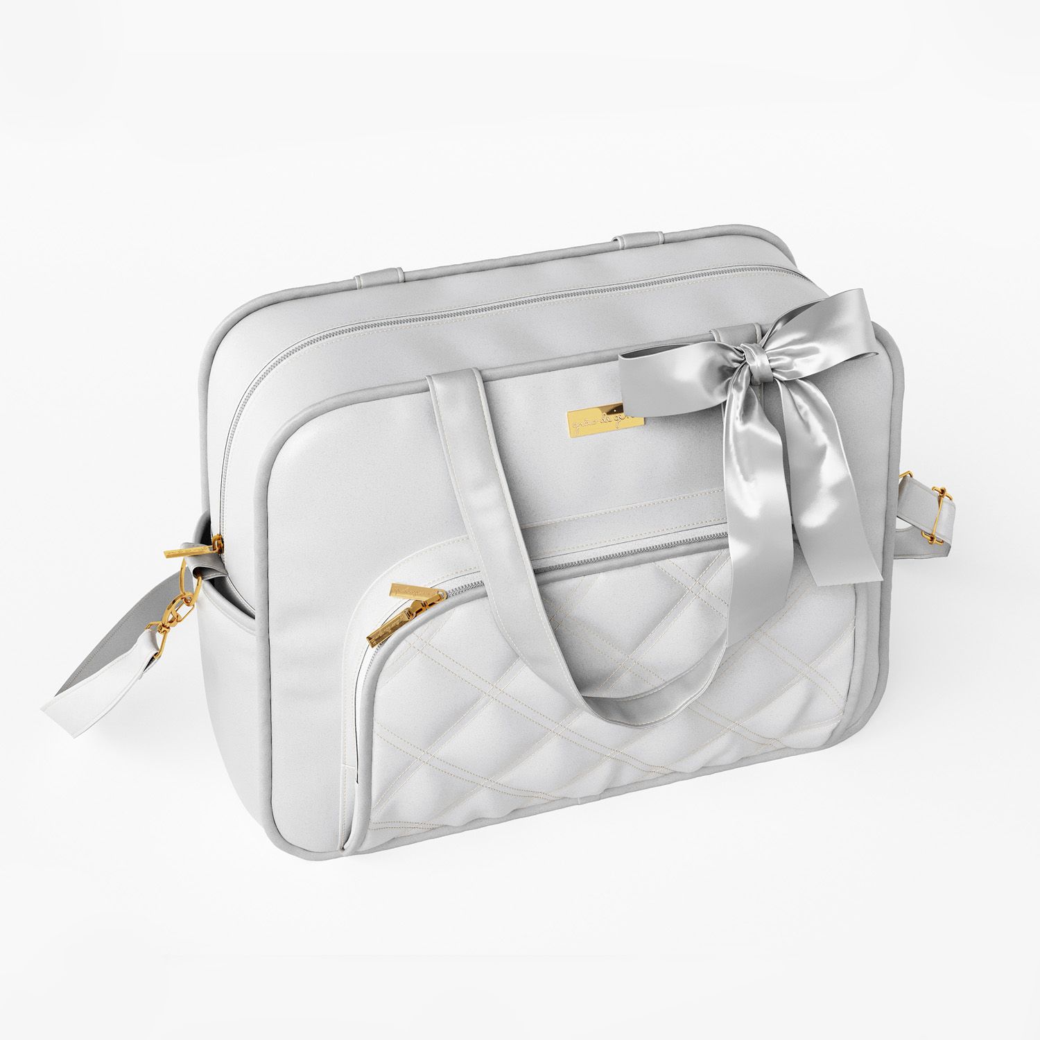 Bolsa Maternidade Luxo Azul Marinho e Bege 40cm