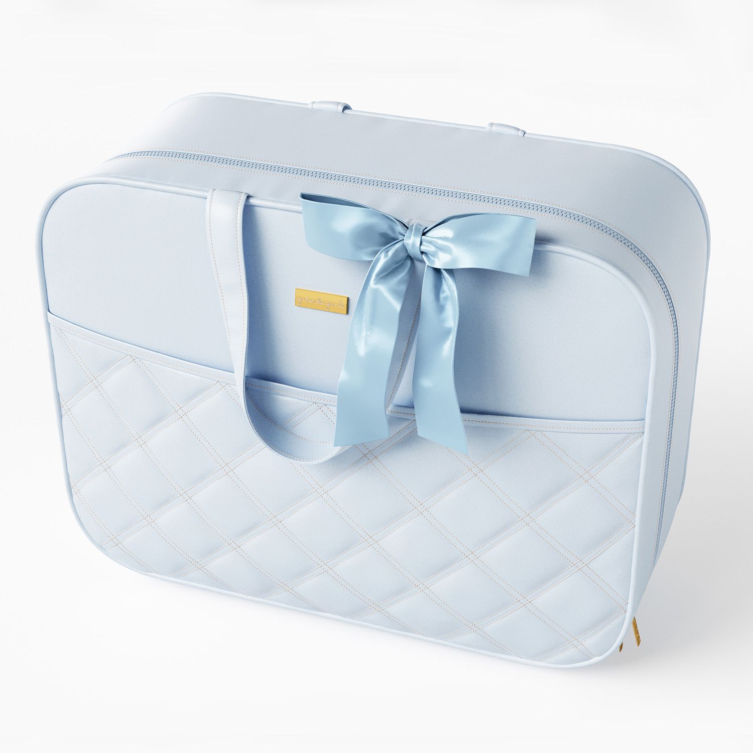 Mala Maternidade Azul Marinho e Bege Luxo 48cm