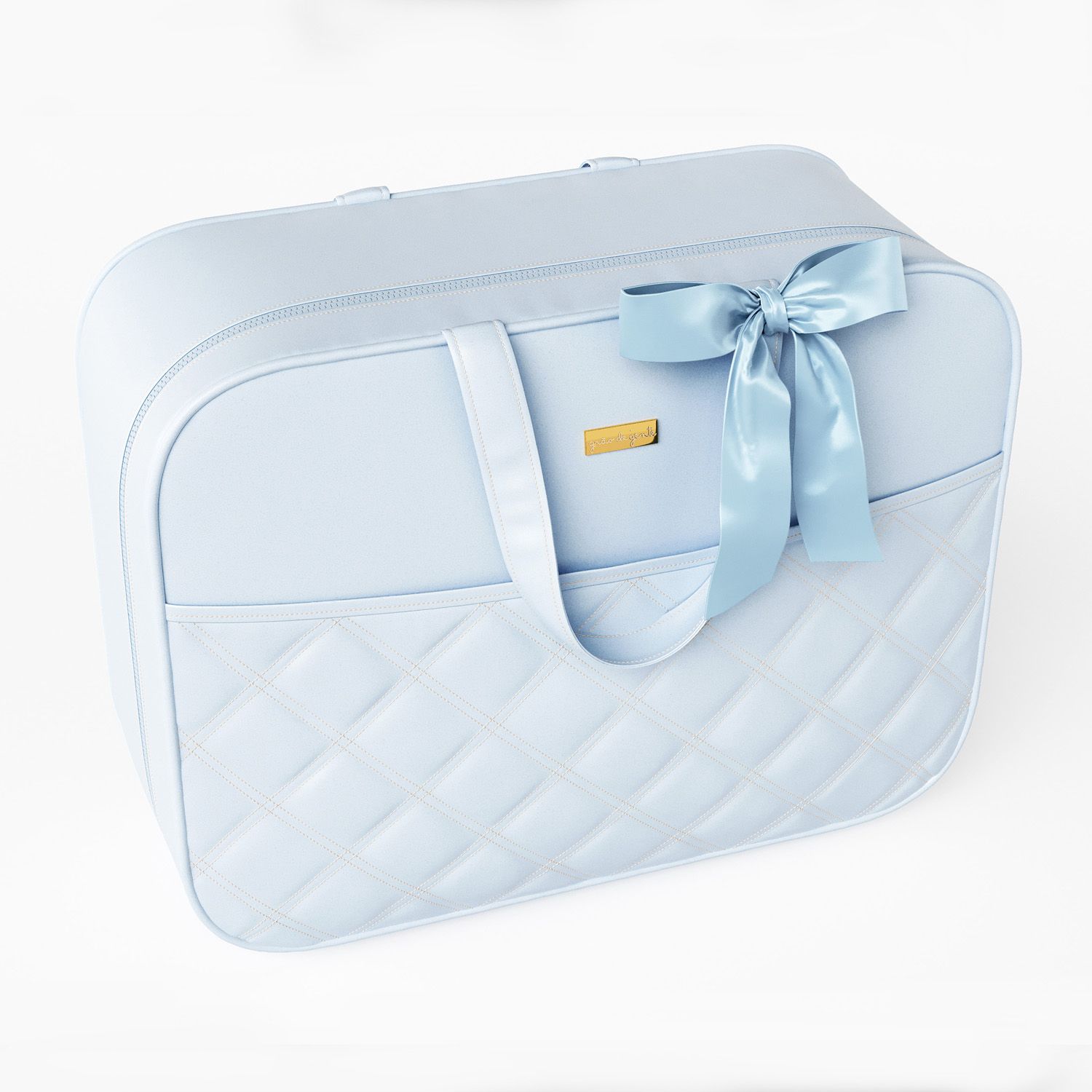 Mala Maternidade Azul Marinho e Bege Luxo 48cm