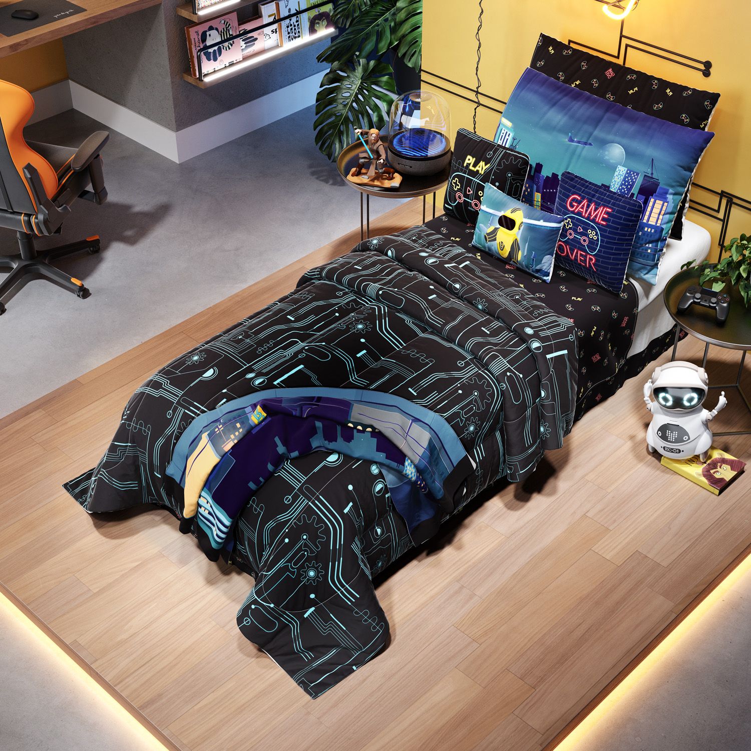 Kit Cama Infantil Solteiro Gamer