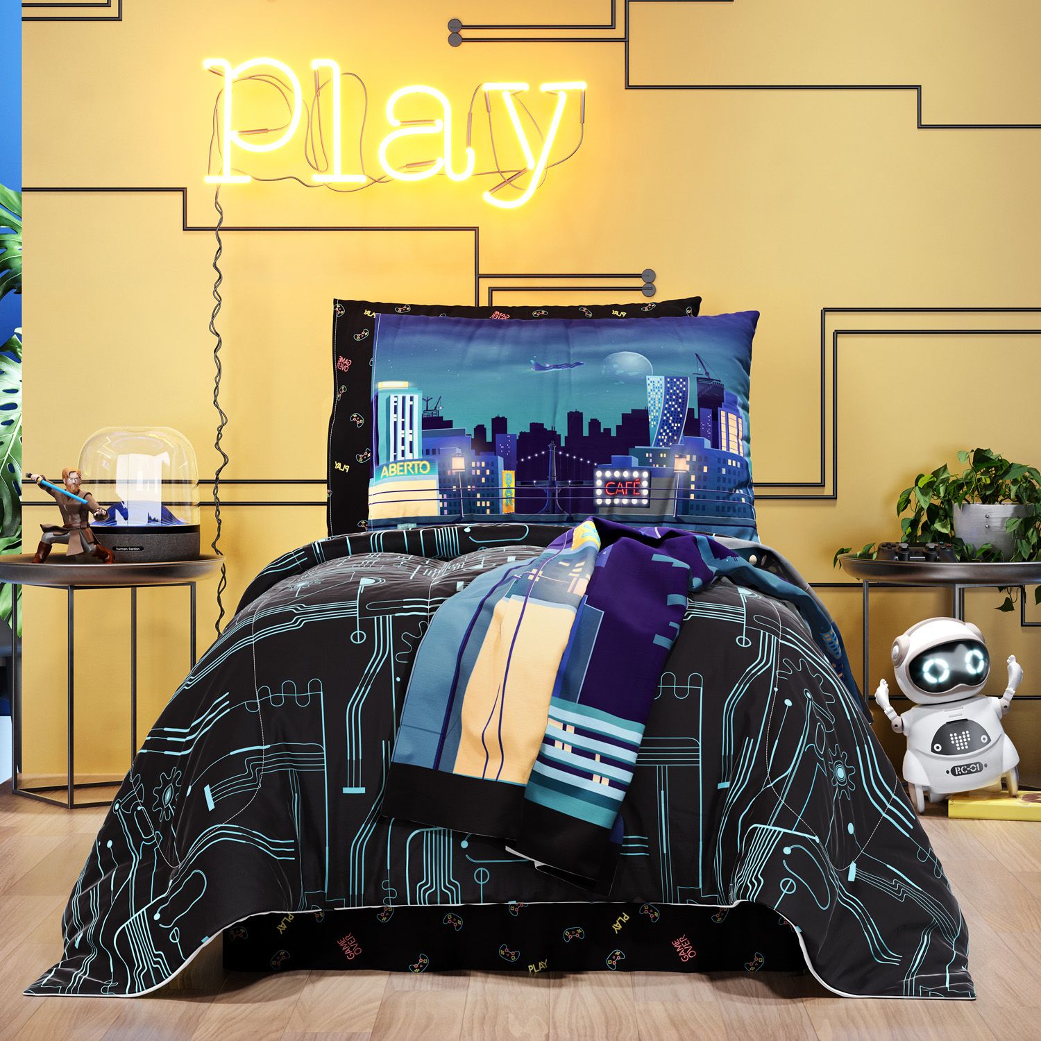 Kit Cama Infantil Solteiro Gamer