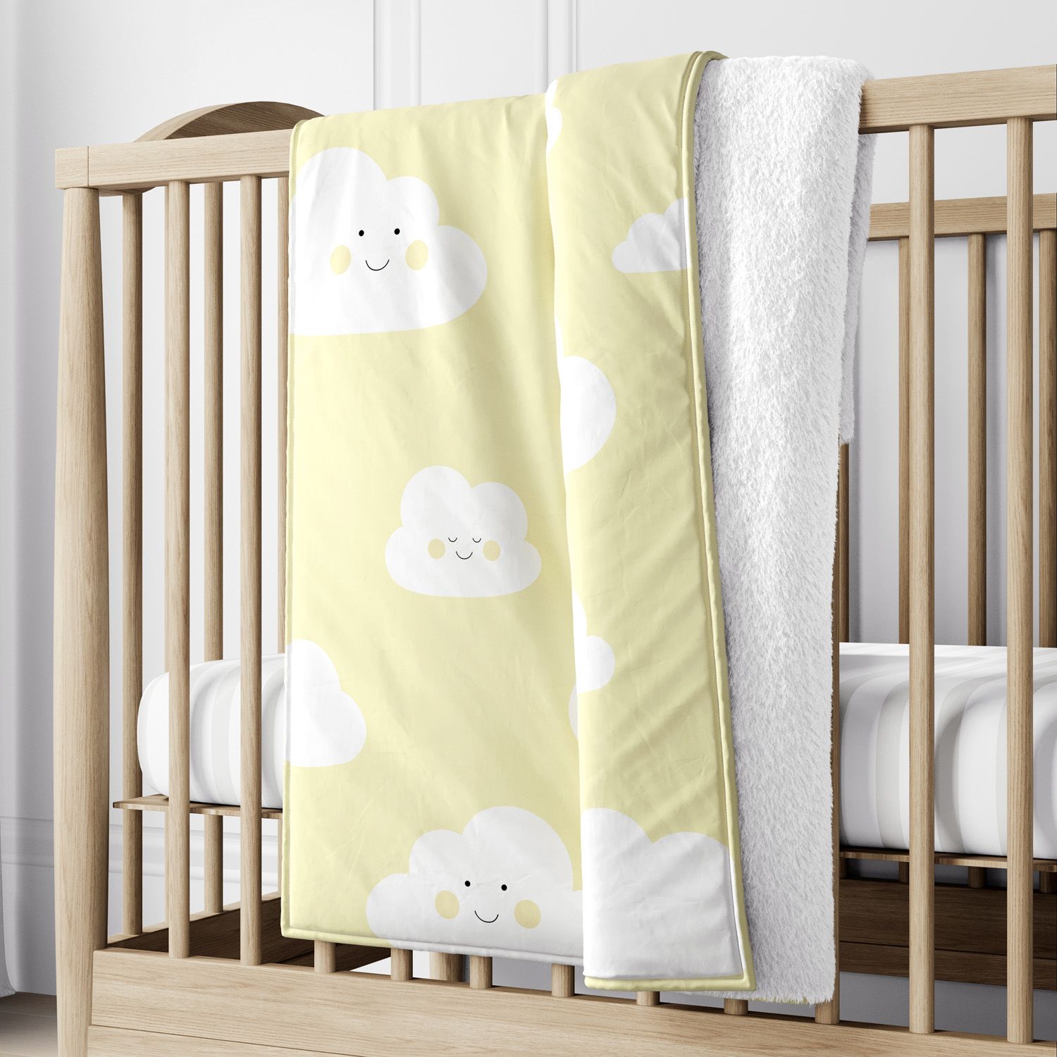 Cobertor Dupla Face com Soft Amiguinho Nuvem Azul 1M