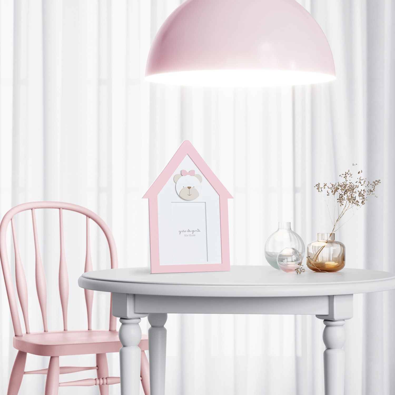 Porta Retrato MDF Rosa Clássico 10cm x 15cm