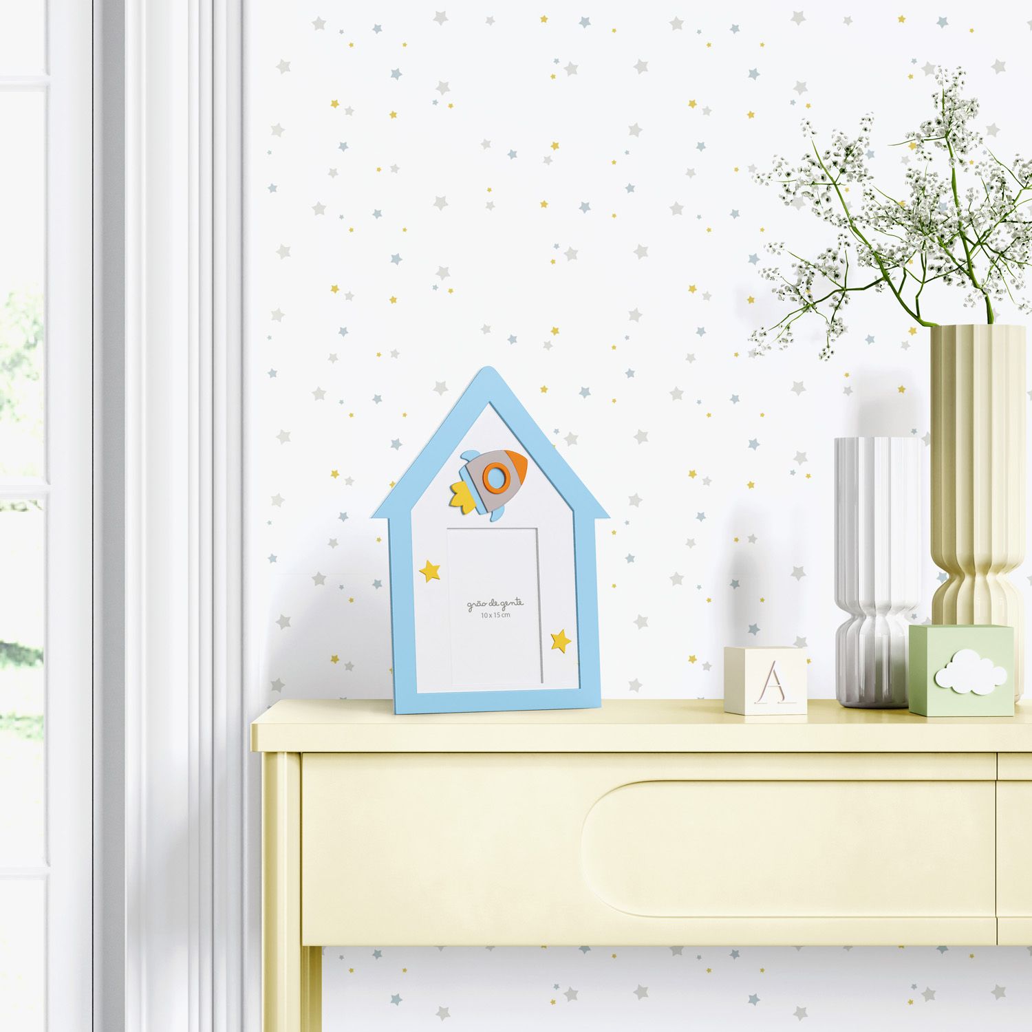 Porta Retrato MDF Patchwork 10cm x 15cm