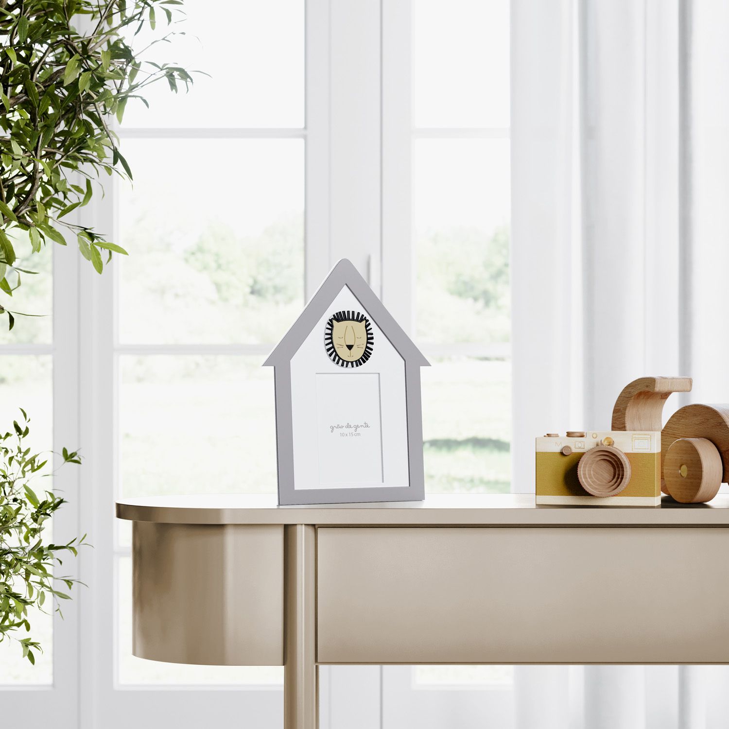 Porta Retrato MDF Floresta Branco e Preto 10cm x 15cm