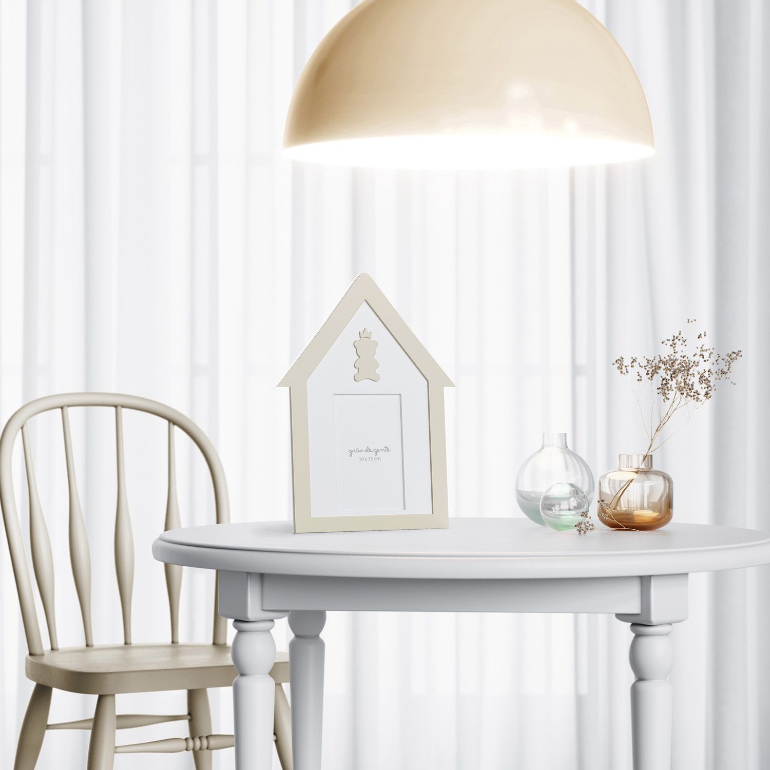 Porta Retrato MDF Urso Teddy Realeza Bege 10cm x 15cm