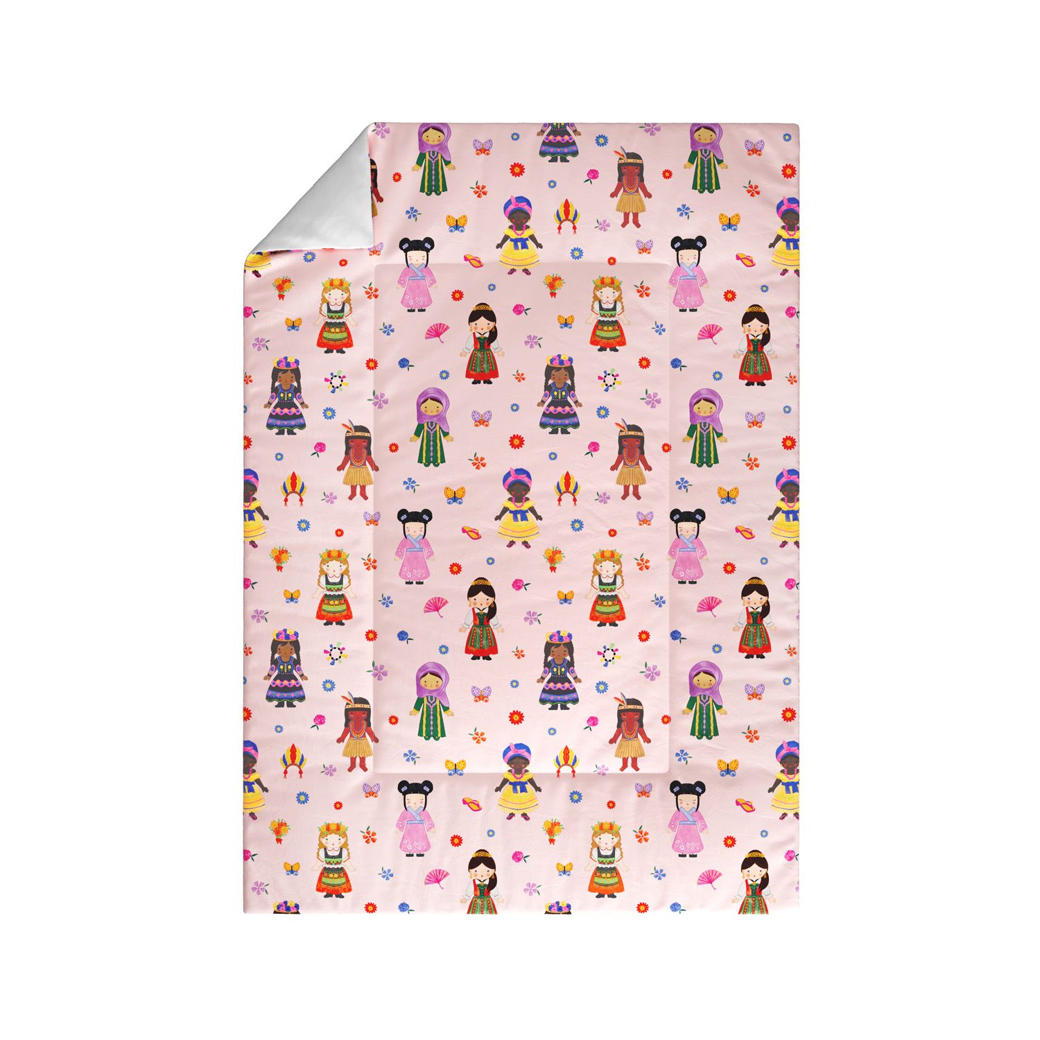 Edredom de Berço Meninas do Mundo