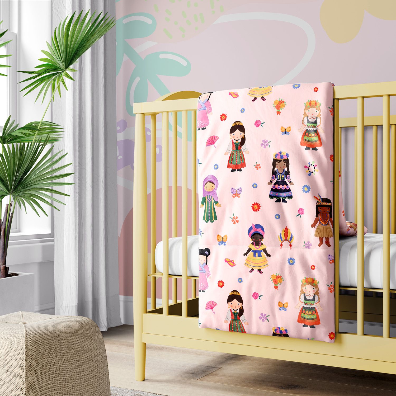 Edredom de Berço Meninas do Mundo