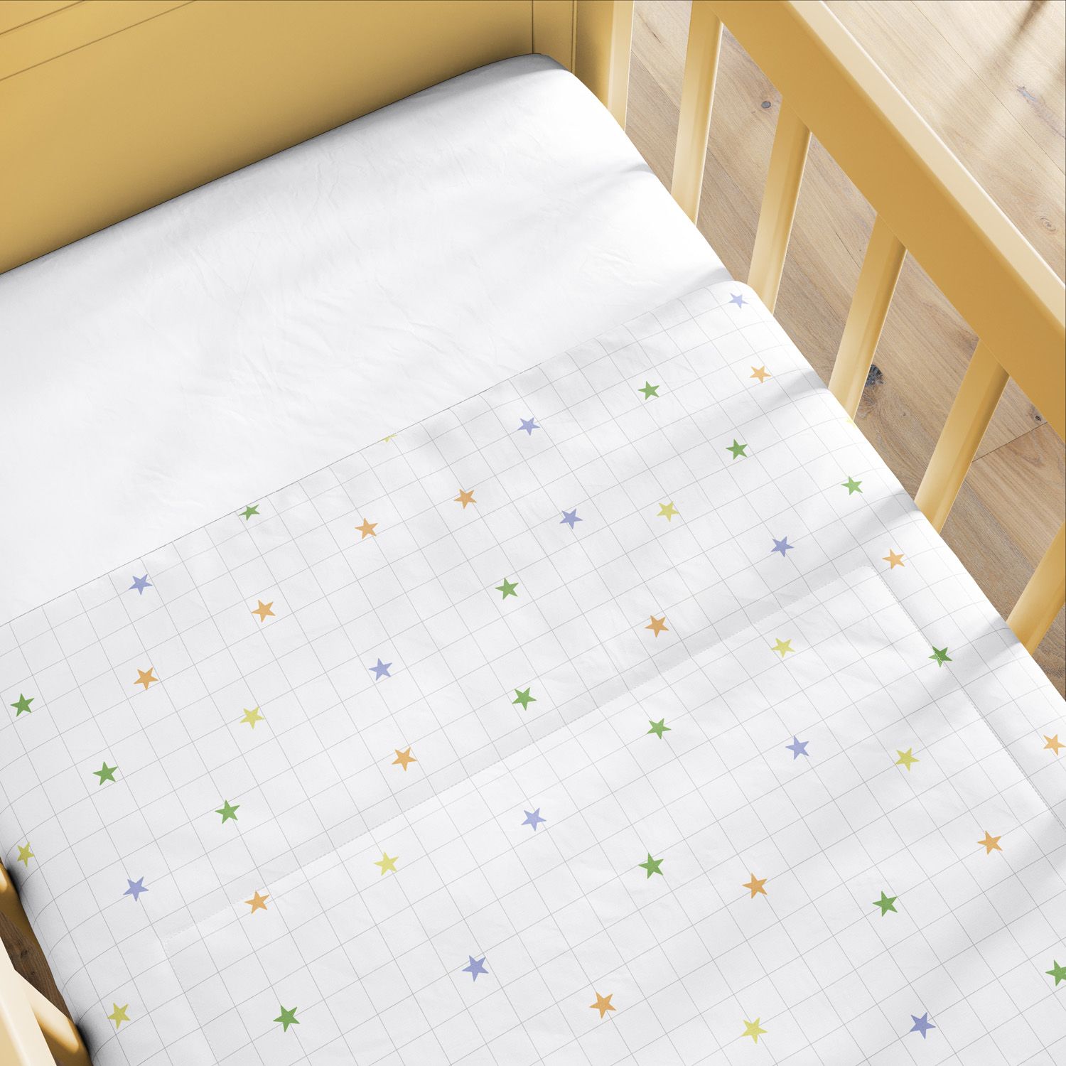 Edredom de Berço Mini Estrelas Coloridas