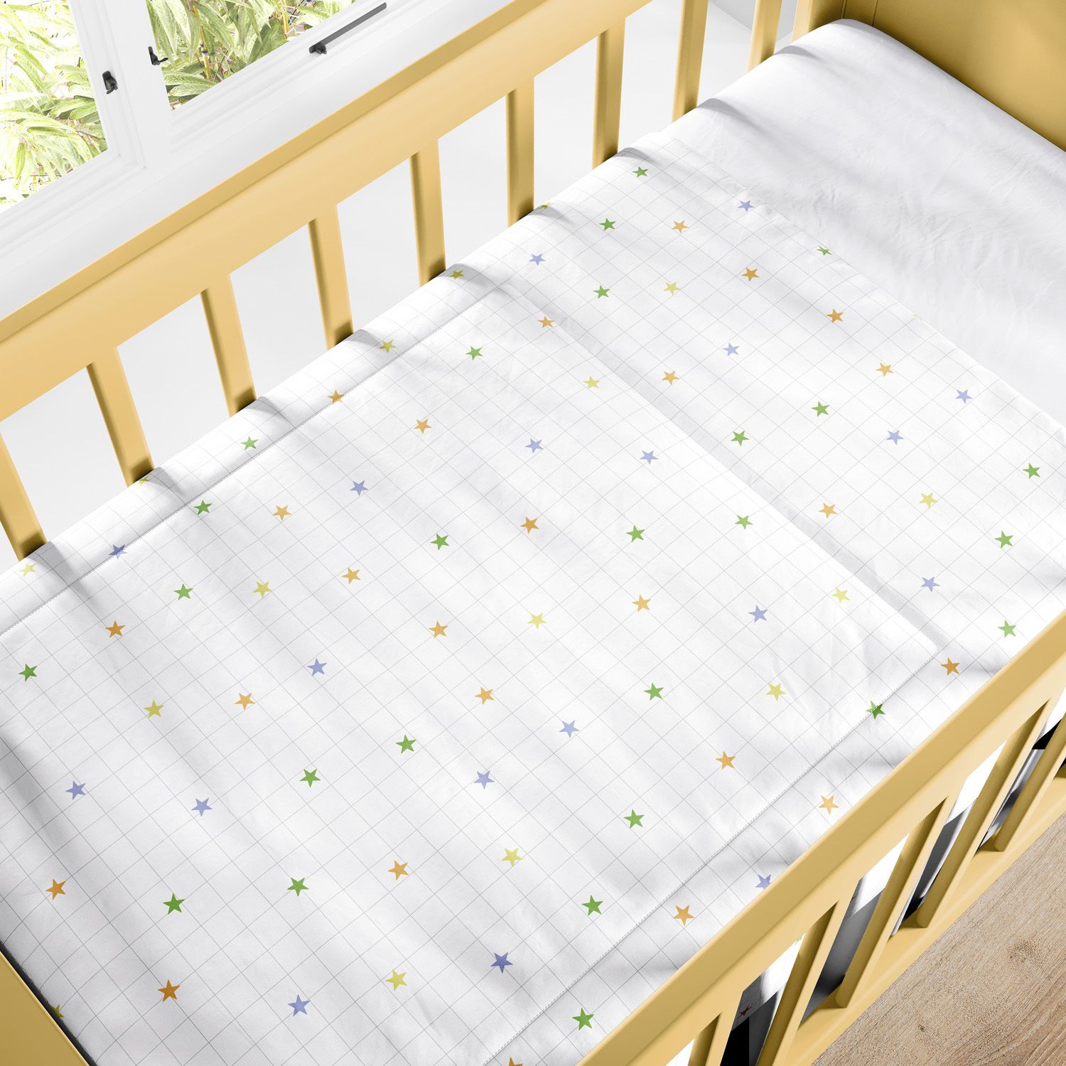 Edredom de Berço Mini Estrelas Coloridas