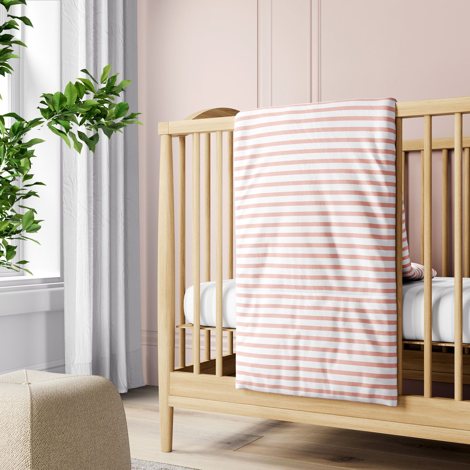 Edredom de Berço Listra Rosa