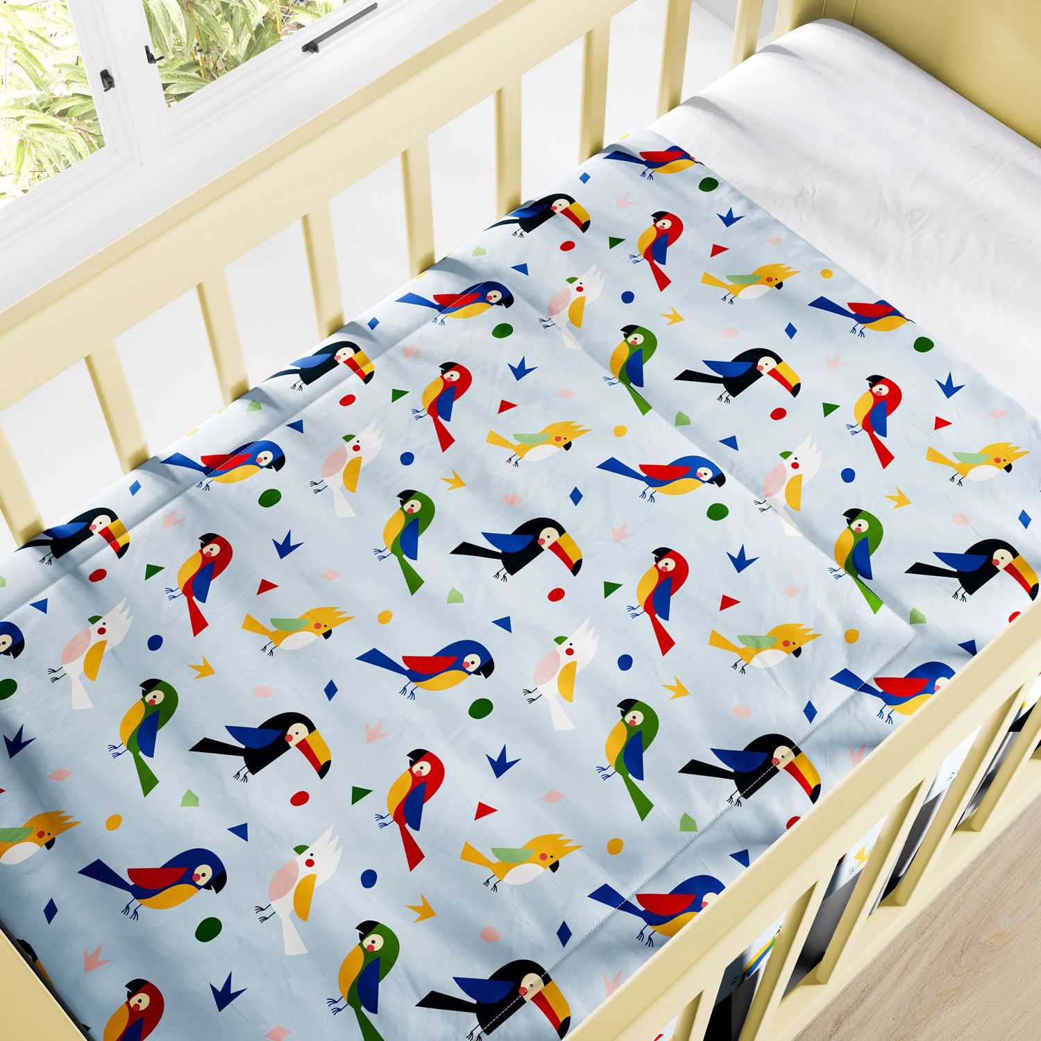 Edredom de Berço Passarada Azul