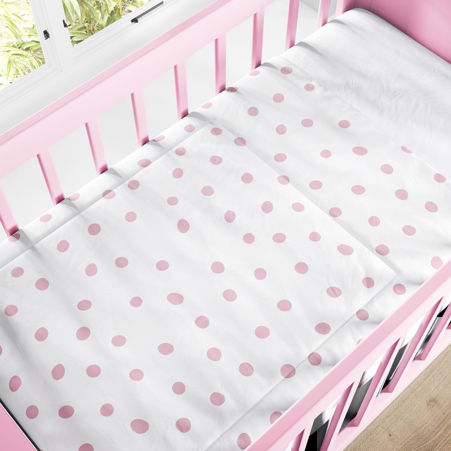 Edredom de Berço Maxi Poá Rosa