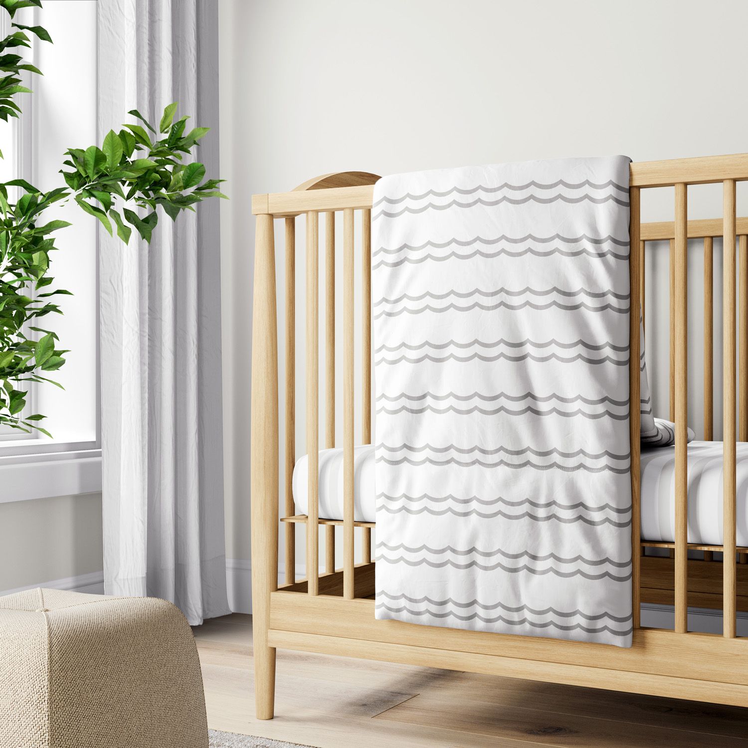 Edredom de Berço Ondinha Cinza