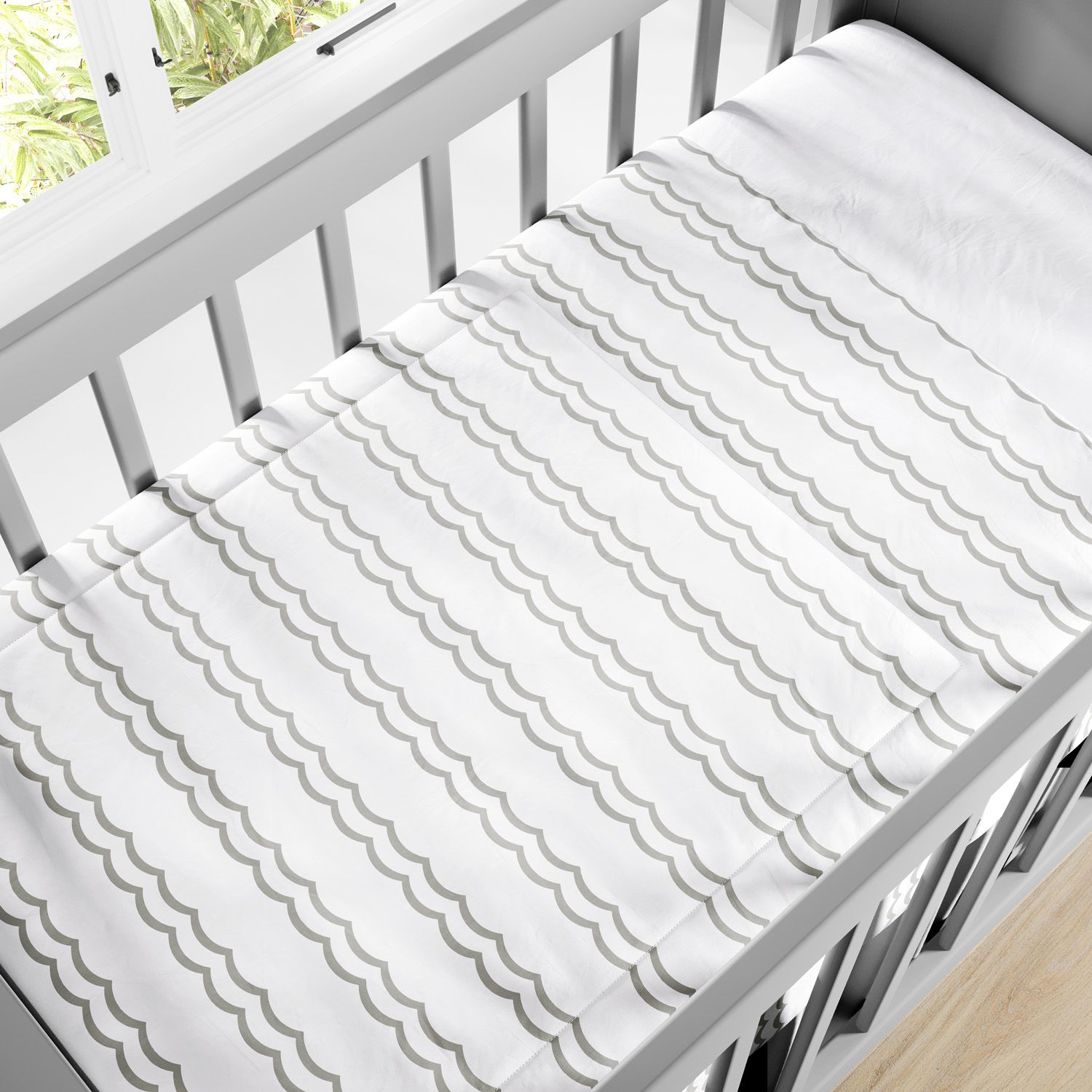 Edredom de Berço Ondinha Cinza